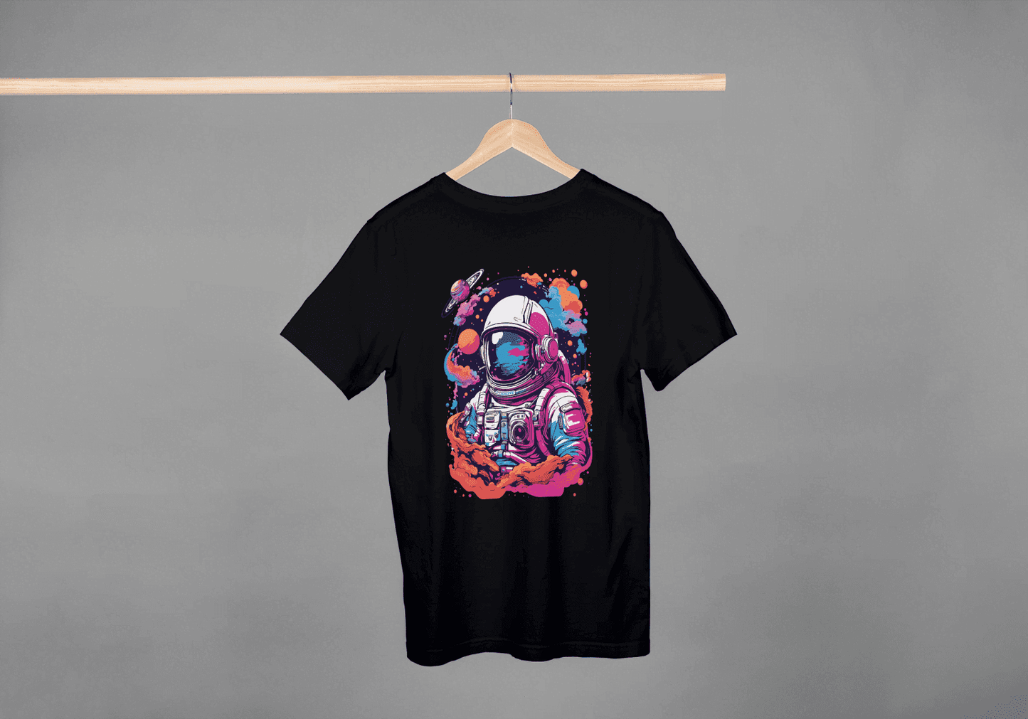 Vibrant Astronaut Space: Cosmic Dream Graphic Tee - Essentia Attire