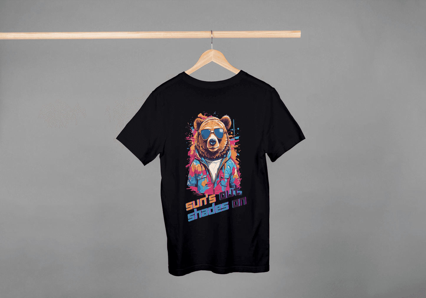 Sun's Out Shades On Bear Tee - Essentia Attire