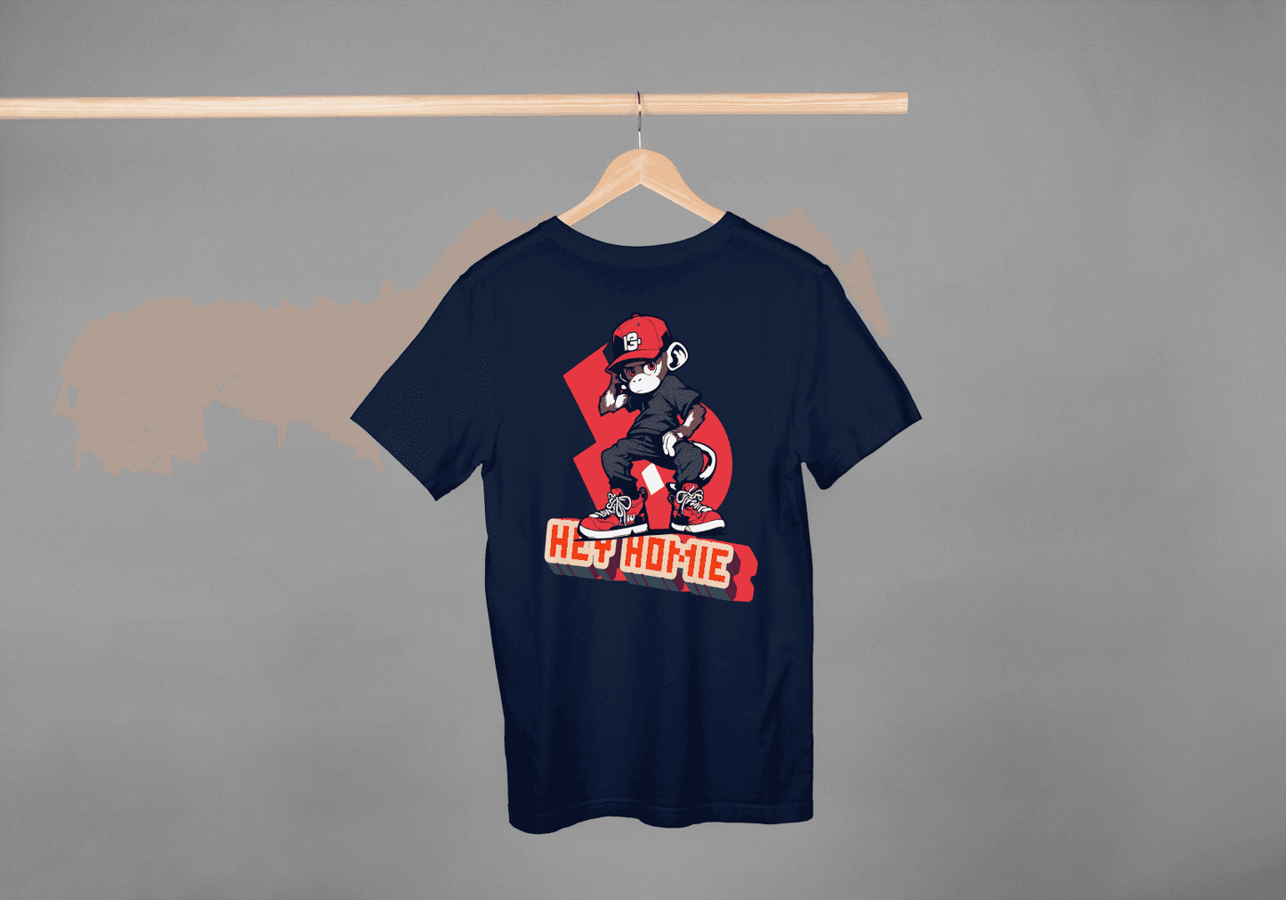 "Hey Homie" Monkey: Urban Skater Graphic Tee - Essentia Attire