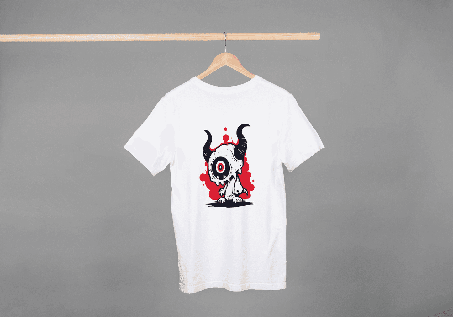 One-Eyed Horned Monster: Edgy Creature Graphic Tee - Essentia Attire