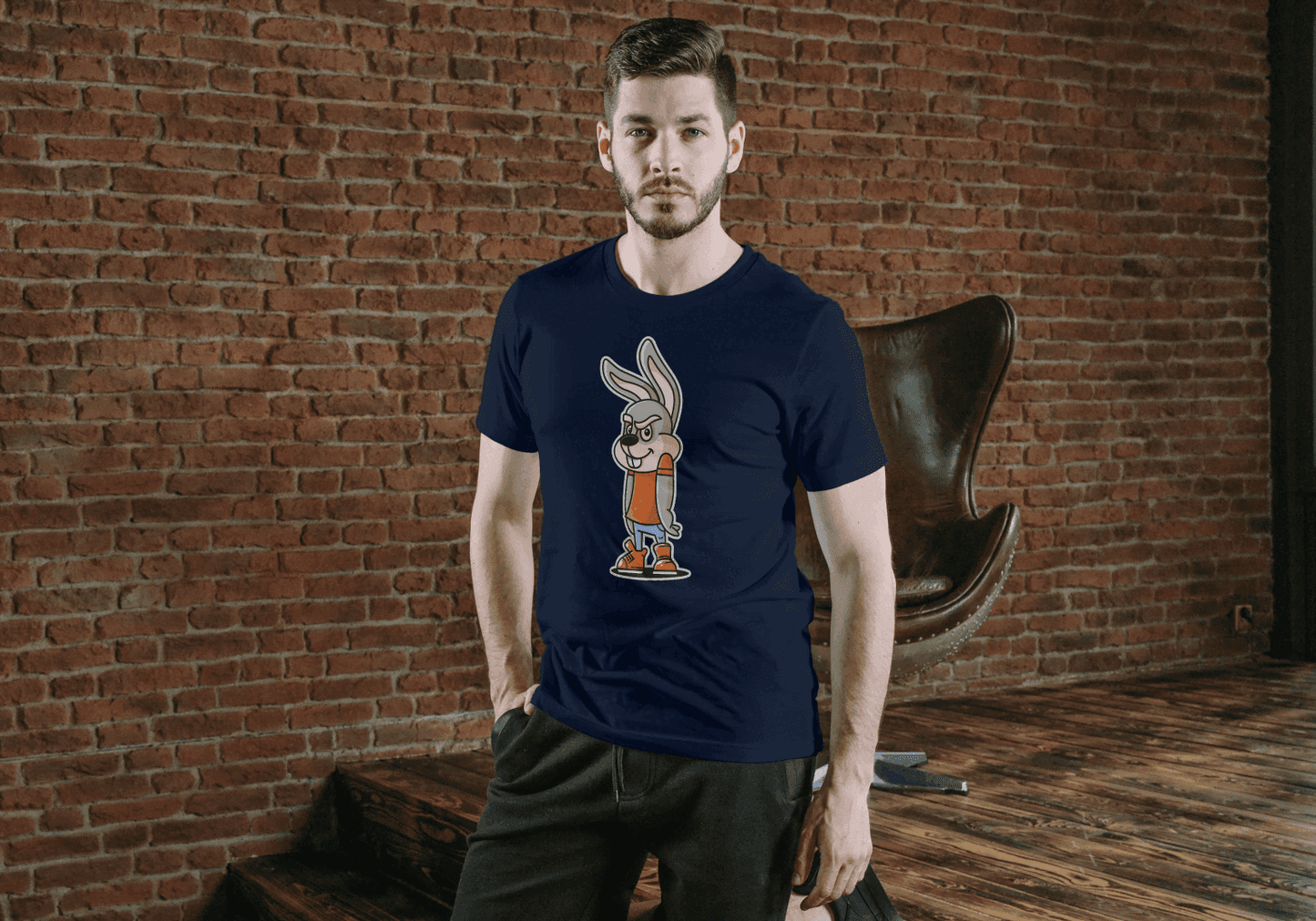 Funny Mischievous Bunny: Smart Character Tee - Essentia Attire