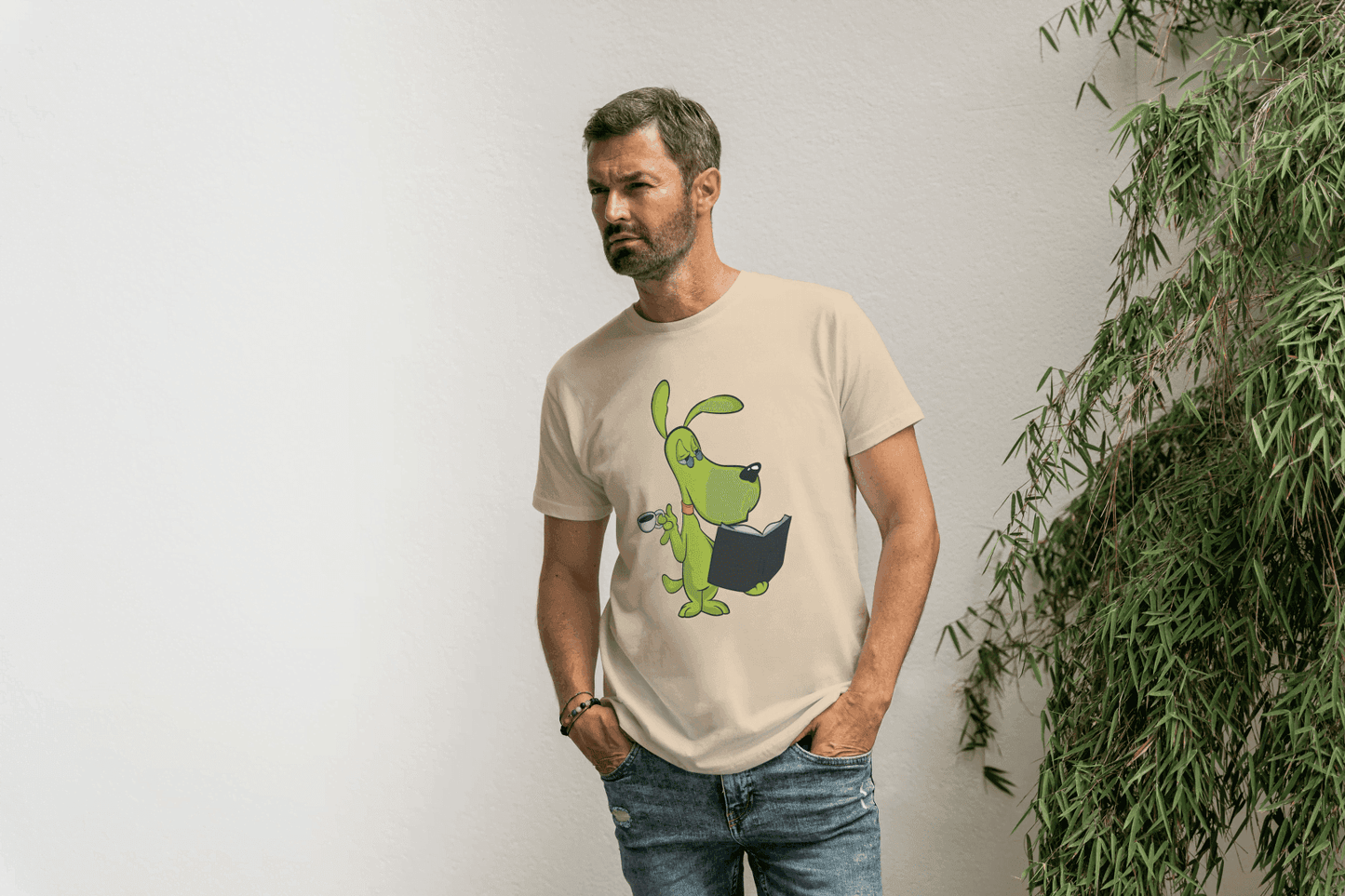 Funny Smart Dog: Coffee & Book Lover Canine Tee - Essentia Attire