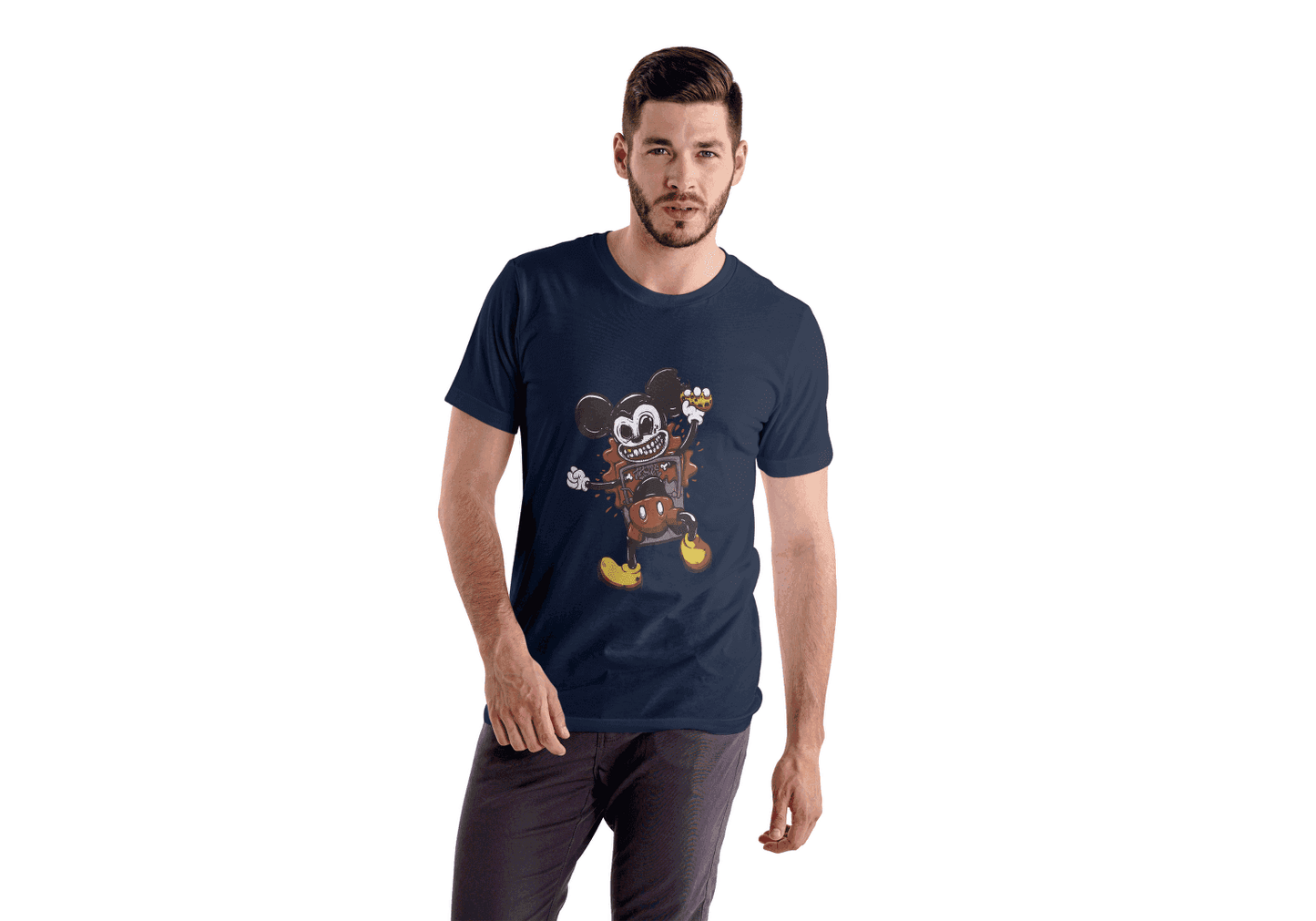 Zombie Party Mouse: Creepy Cute Cartoon Mouse Tee - Essentia Attire