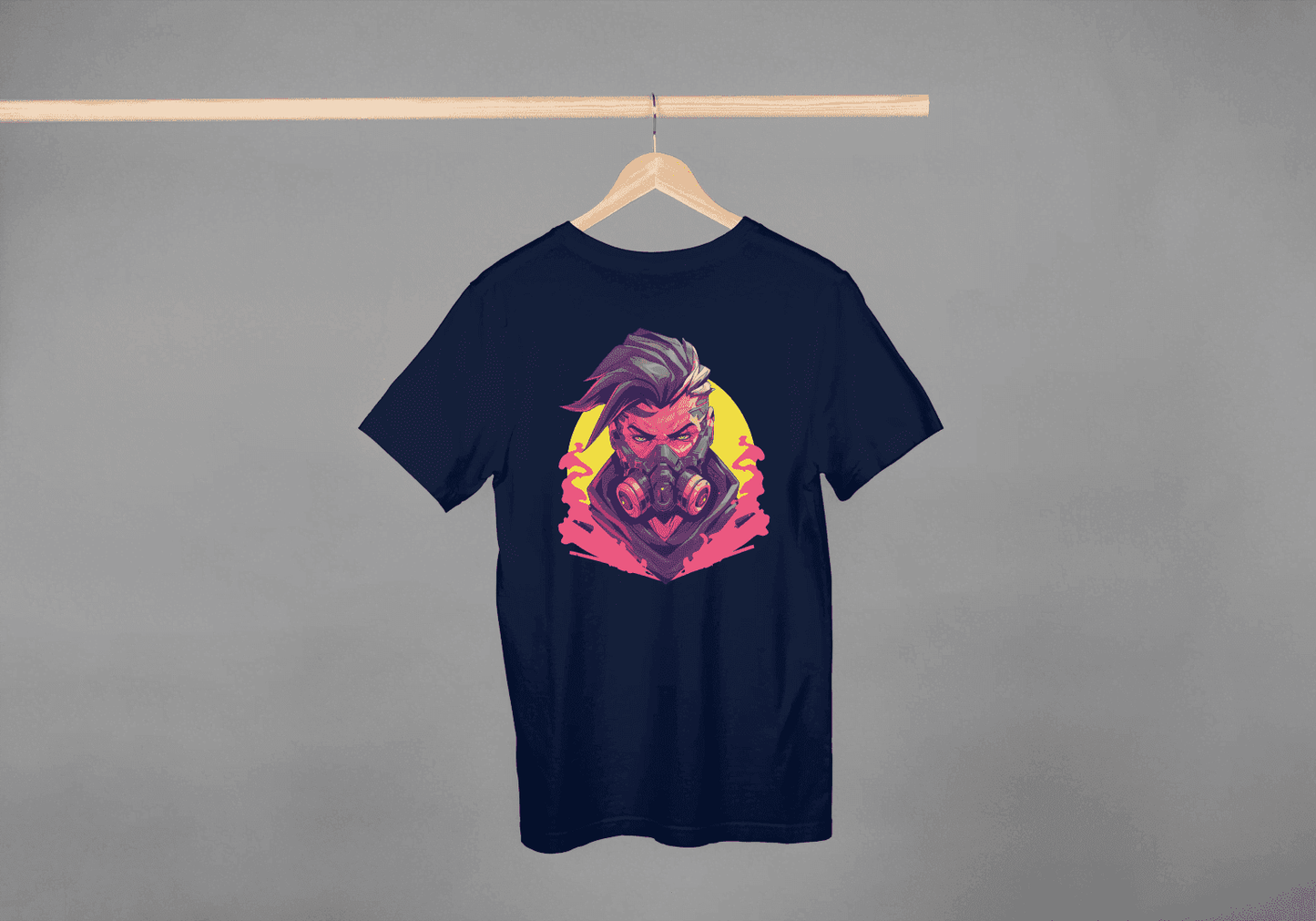Cyberpunk Gas Mask: Futuristic Urban Graphic Tee - Essentia Attire