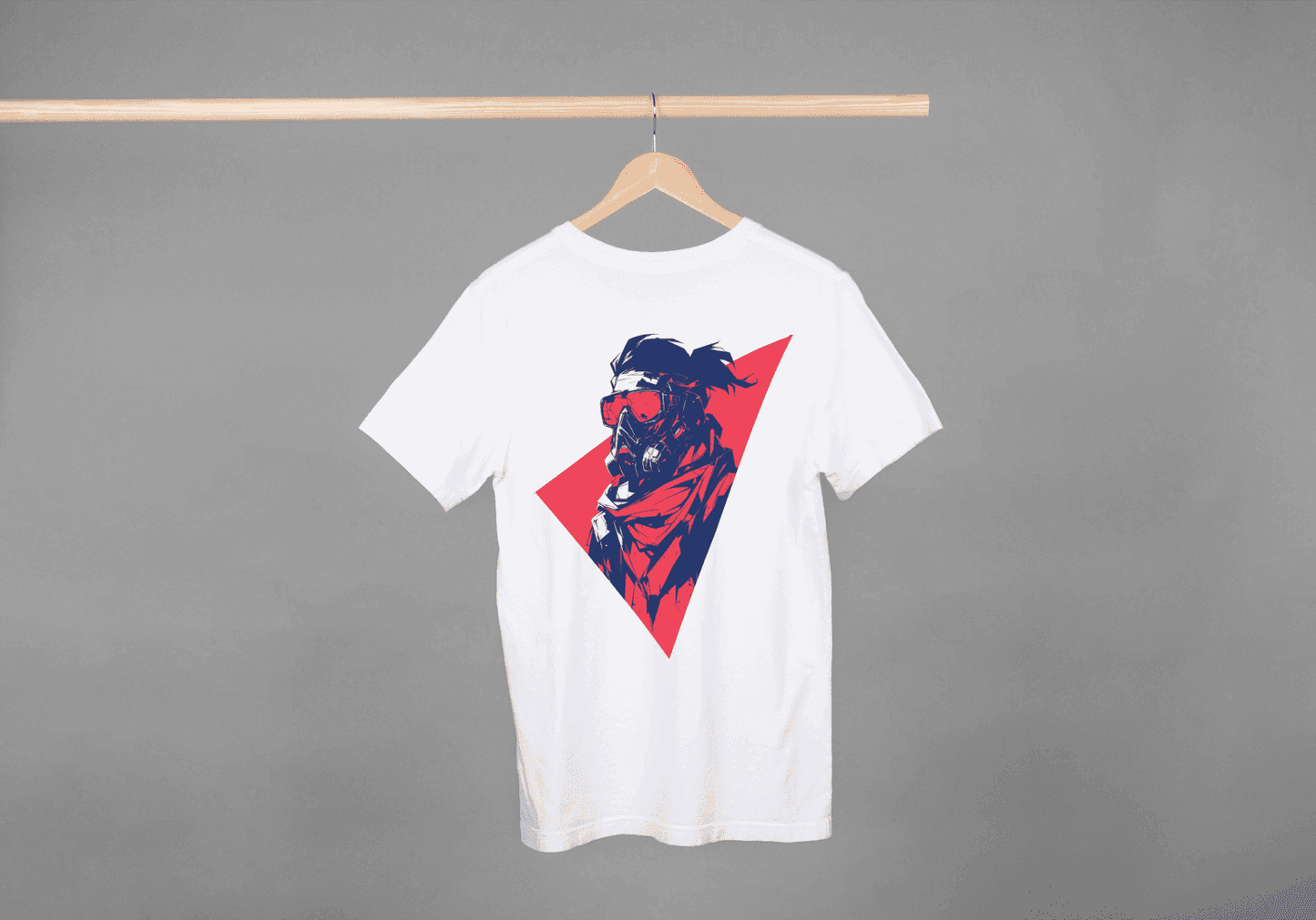 Gas Mask Warrior: Edgy Urban Graphic Tee - Essentia Attire
