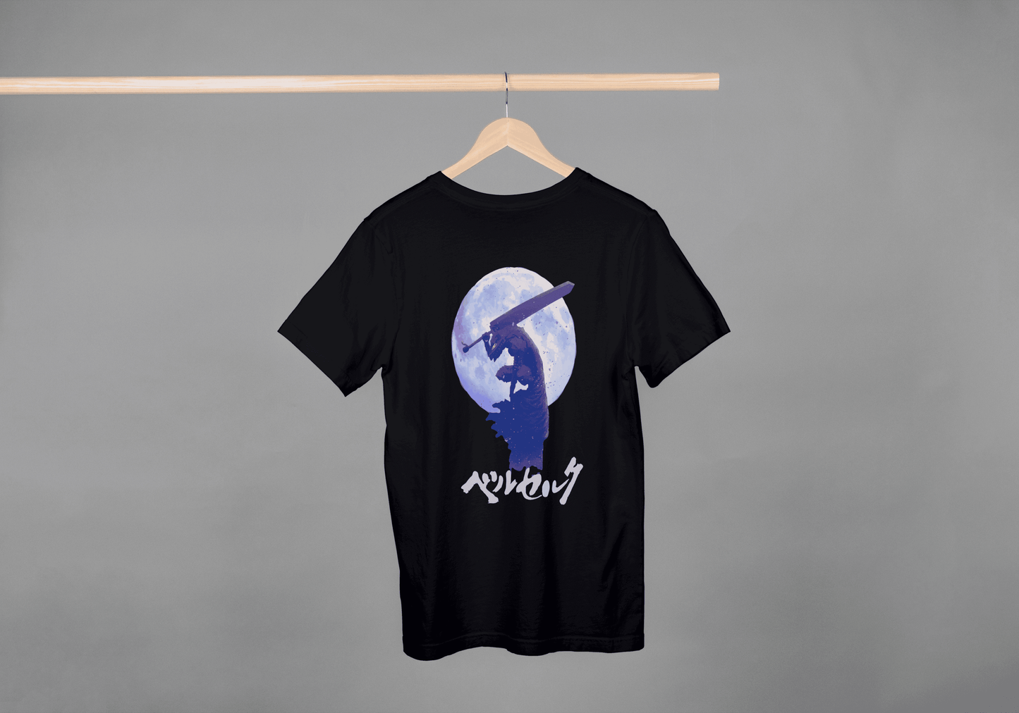 Berserk Japanese Katakana Oversized Tee | Guts and Dragonslayer Sword Anime - Essentia Attire