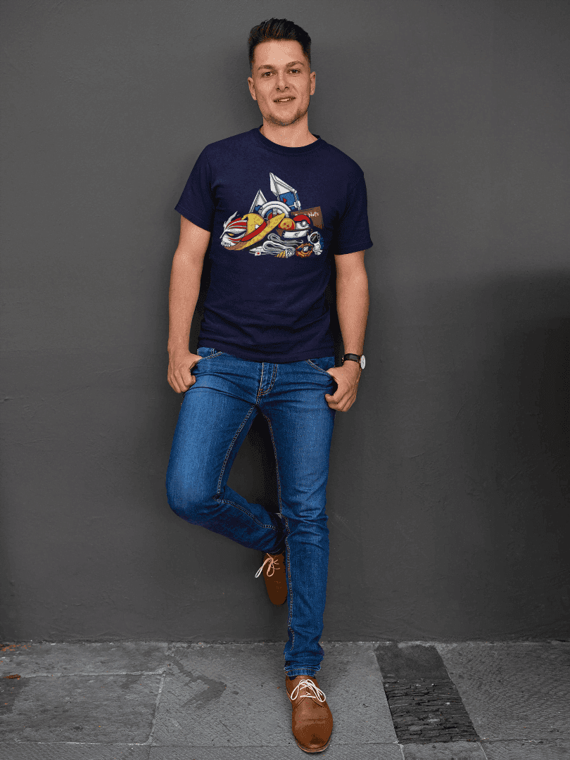 Anime Fan Mashup: Iconic Series Items Tee - Essentia Attire