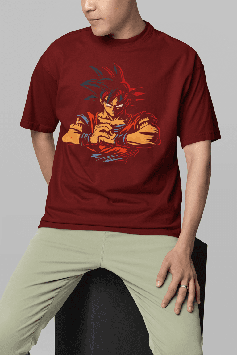 DBZ Goku Super Saiyan 4 Oversized T-shirt | Primal Saiyan Form Anime