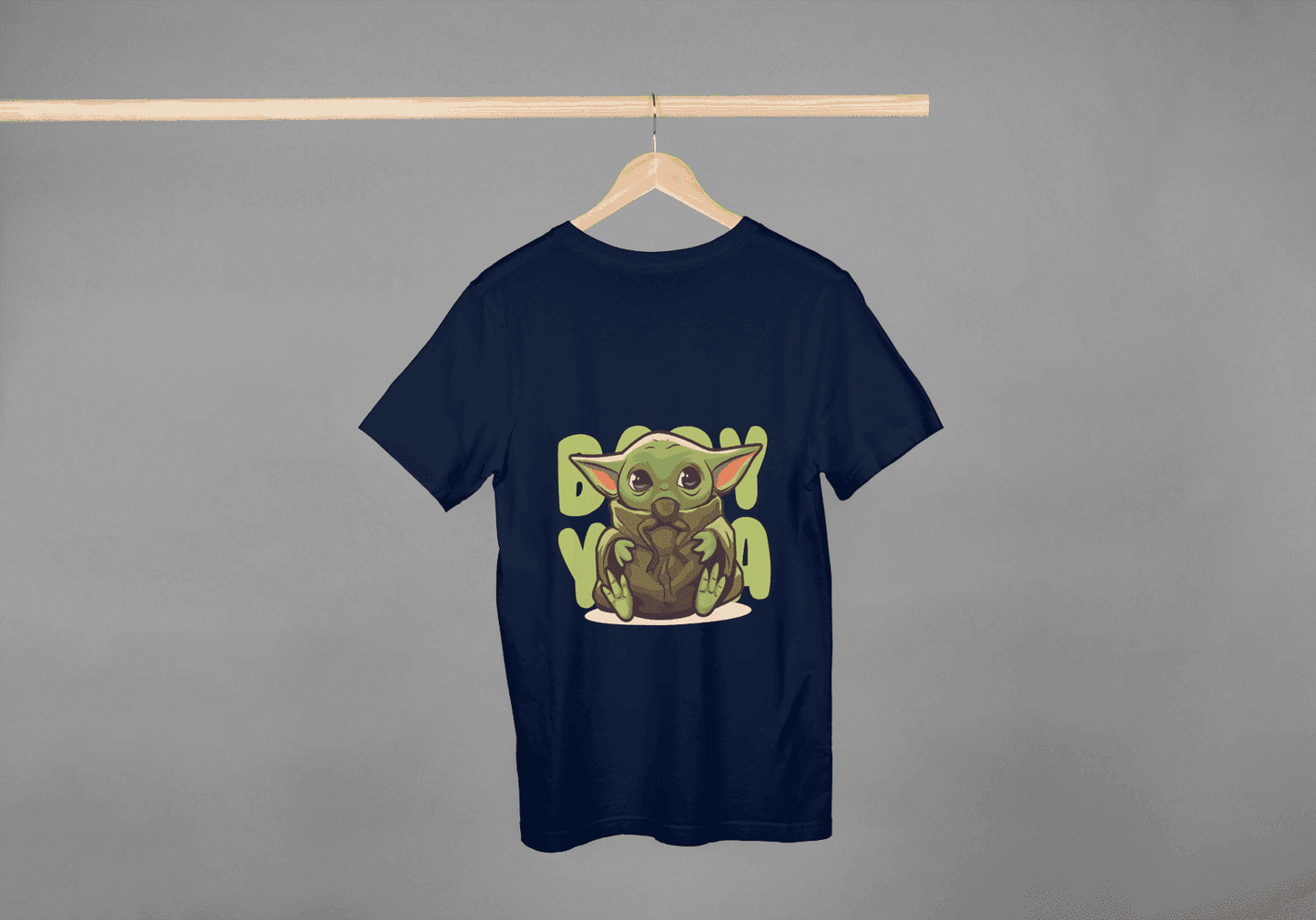 Badass Yoda Style Green Creature: Cute Baby Alien Force Tee - Essentia Attire