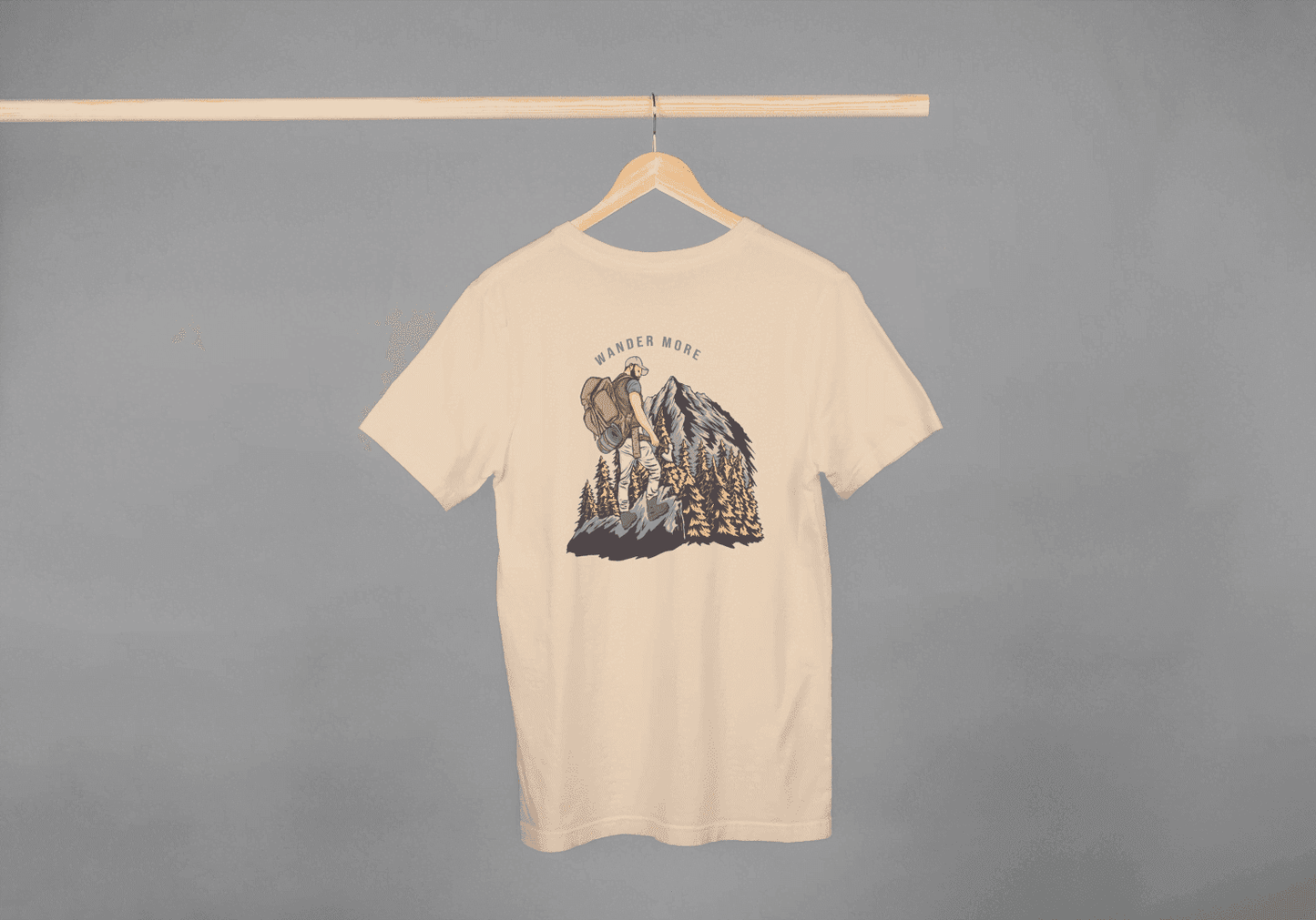 Wander More Mountain Hiking: Outdoor Adventure Tee - Essentia Attire
