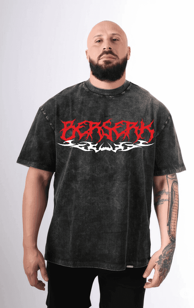 Berserk Acidwash T-Shirt | Guts & Mark of Sacrifice Tee | Heavy Metal Style - Essentia Attire
