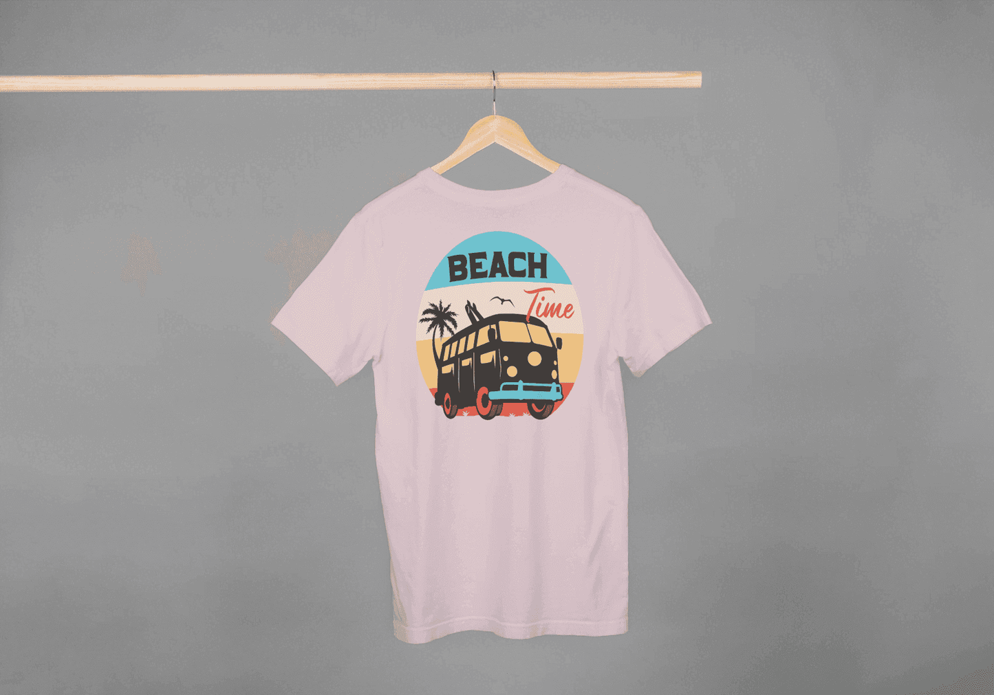 Beach Time Vintage Camper Van: Summer Surf & Sand Tee - Essentia Attire