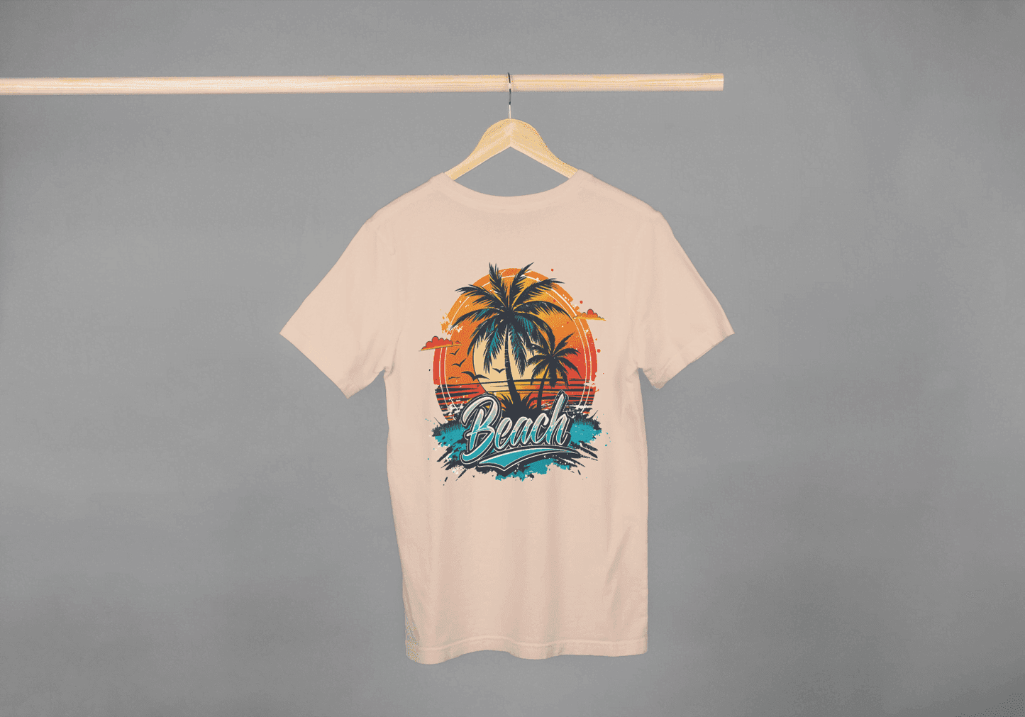 Beach Sunset Palm Tree: Tropical Summer Vibes Tee - Essentia Attire
