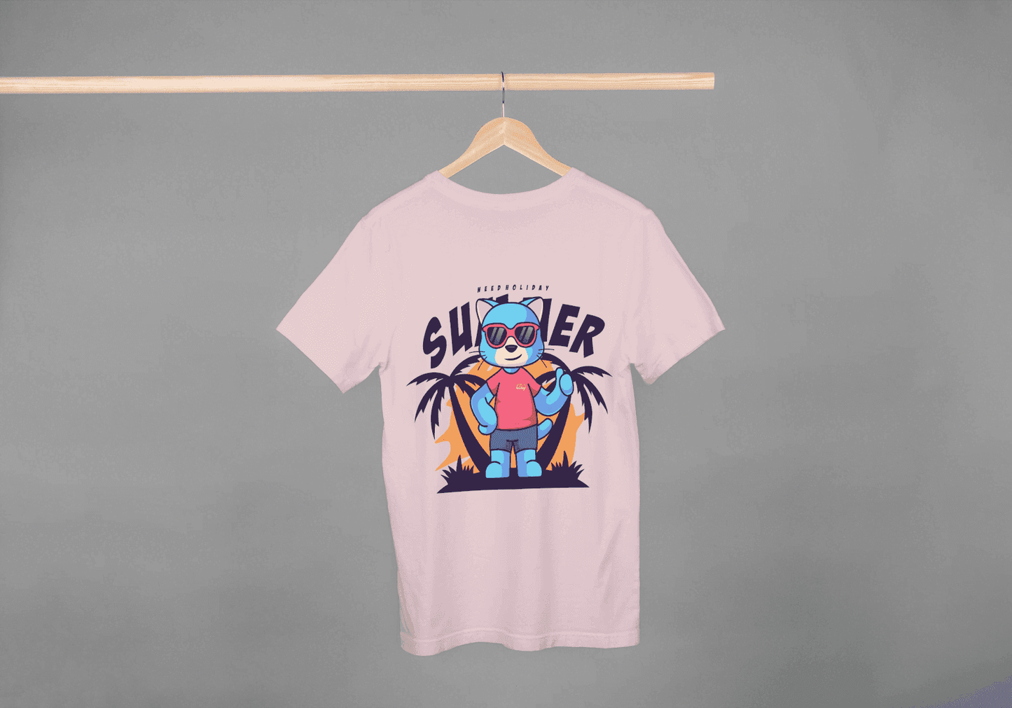 Keep Holiday Summer Cat: Funny Beach Vibes Tee - Essentia Attire