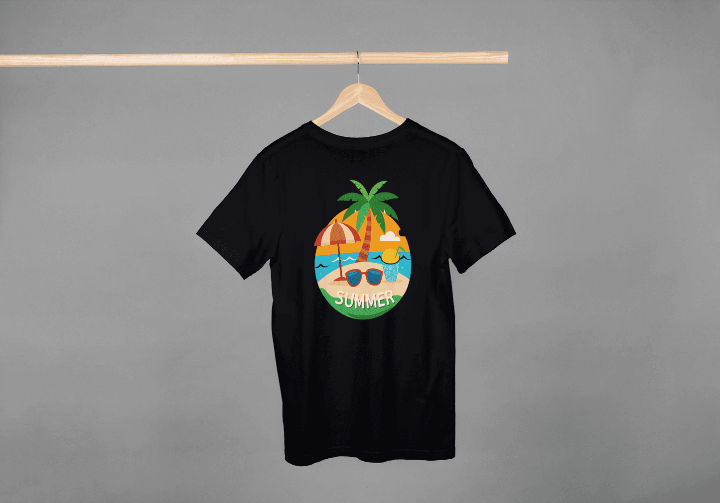 Beach Summer Vibes: Tropical Island Getaway Tee - Essentia Attire