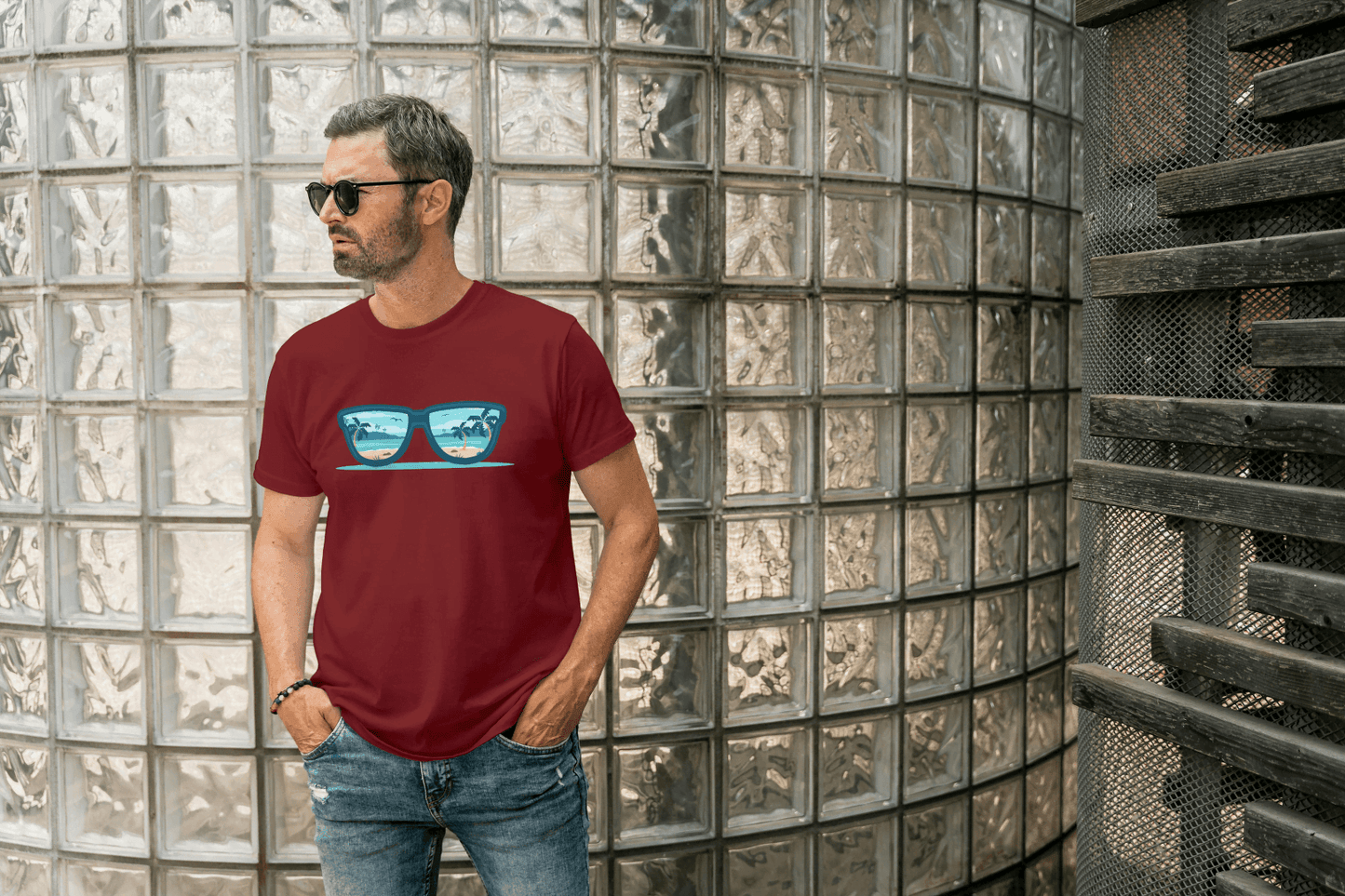 Beach Reflection Sunglasses: Summer Paradise Tee - Essentia Attire