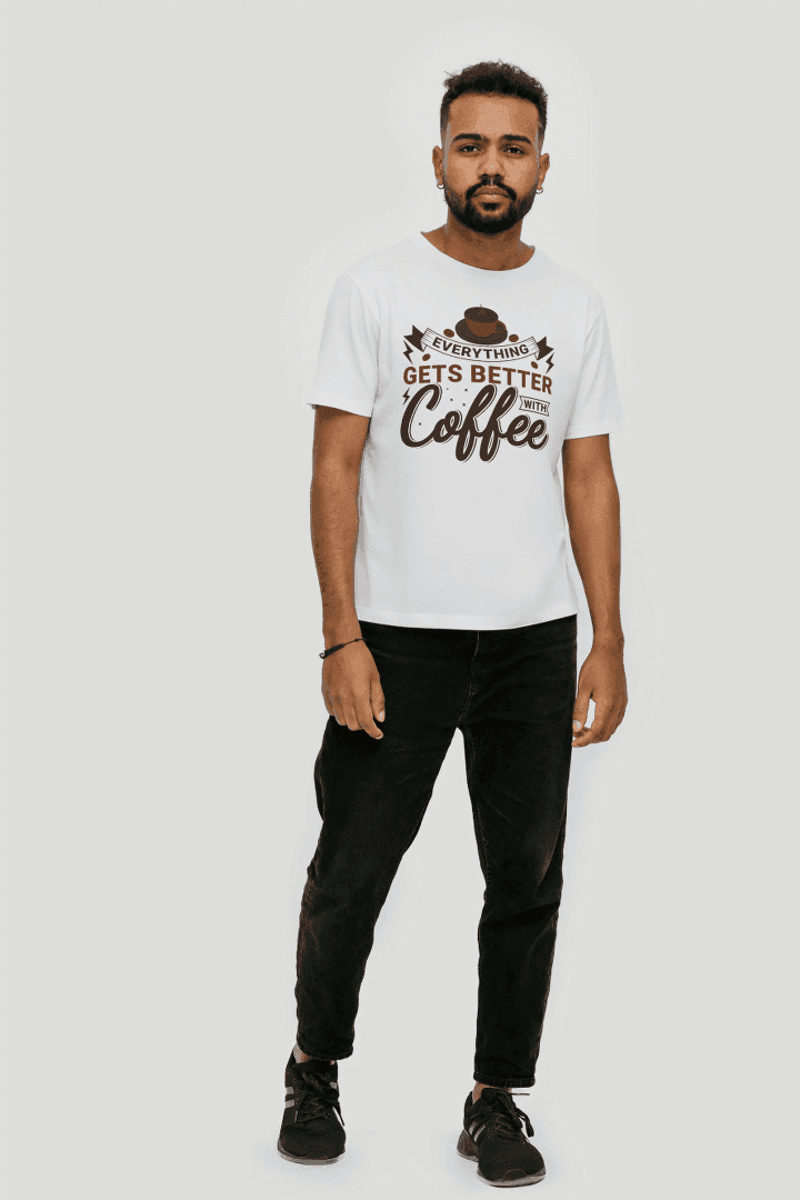 Everything Gets Better With Coffee: Positive Coffee Tee - Essentia Attire