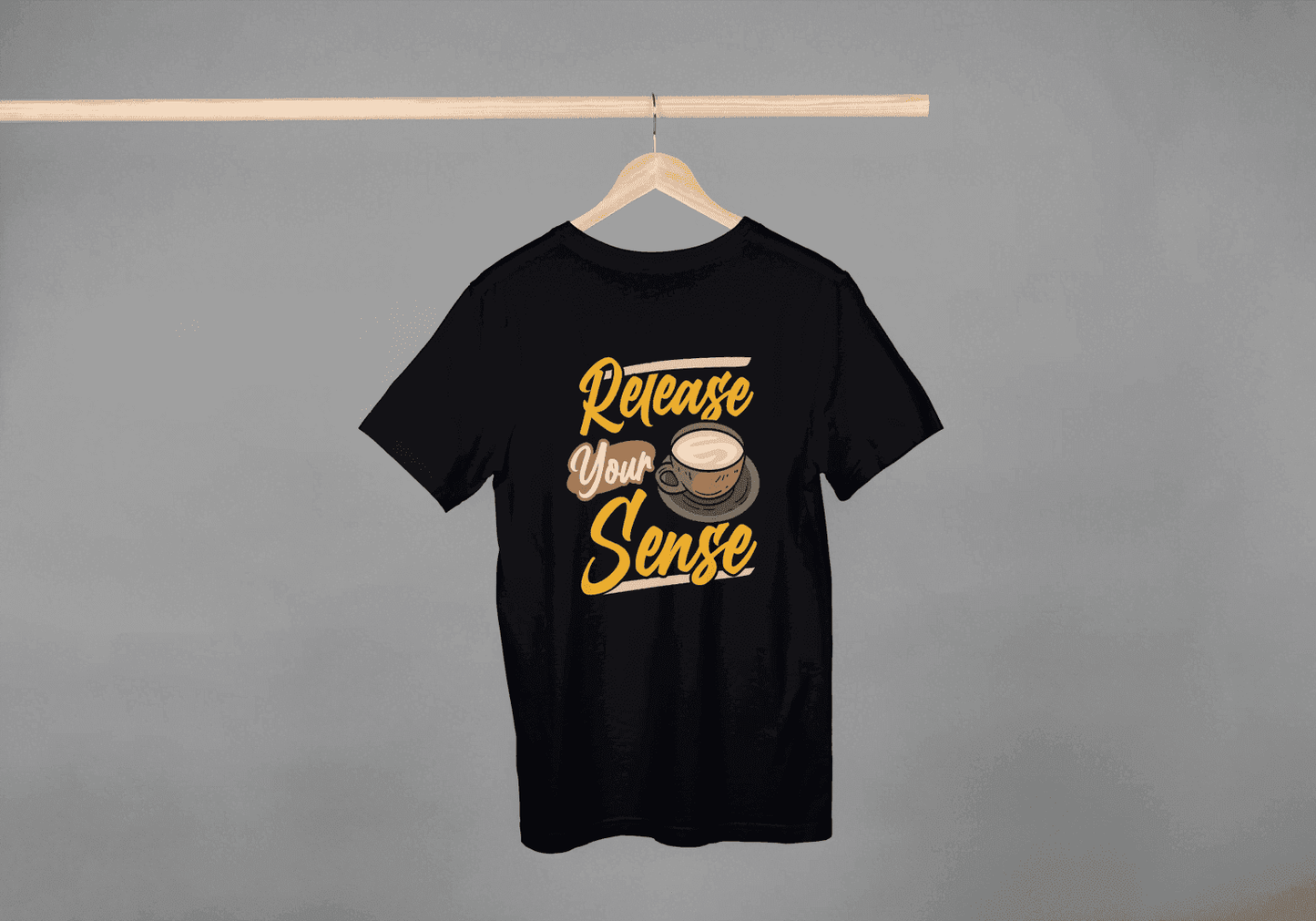 Release Your Sense Coffee Tee: Relaxing Brew Graphic Tee - Essentia Attire