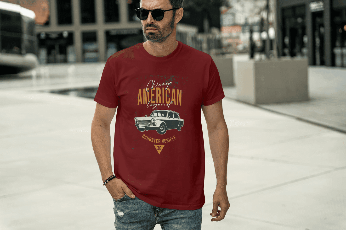 Chicago American Legend: Vintage Gangster Vehicle Tee - Essentia Attire