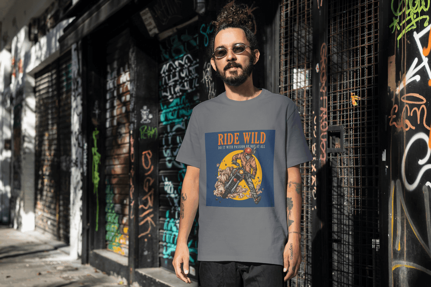 Passionate Biker T-Shirt Graphic Tee - Essentia Attire