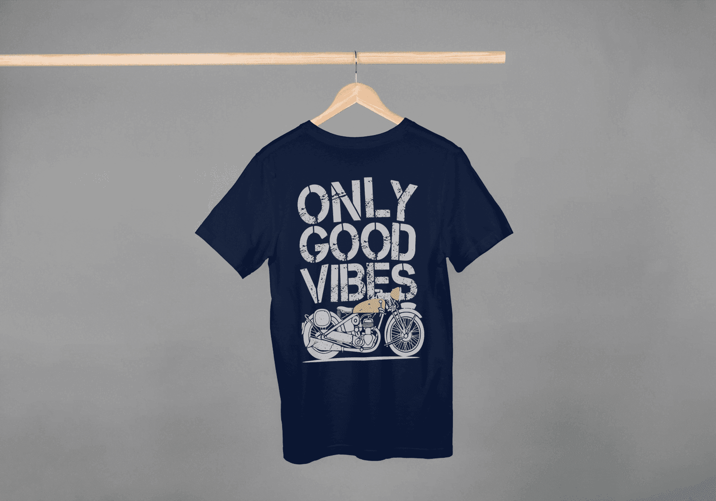Classic Bike Enthusiast: Only Good Vibes Vintage Motorcycle - Essentia Attire