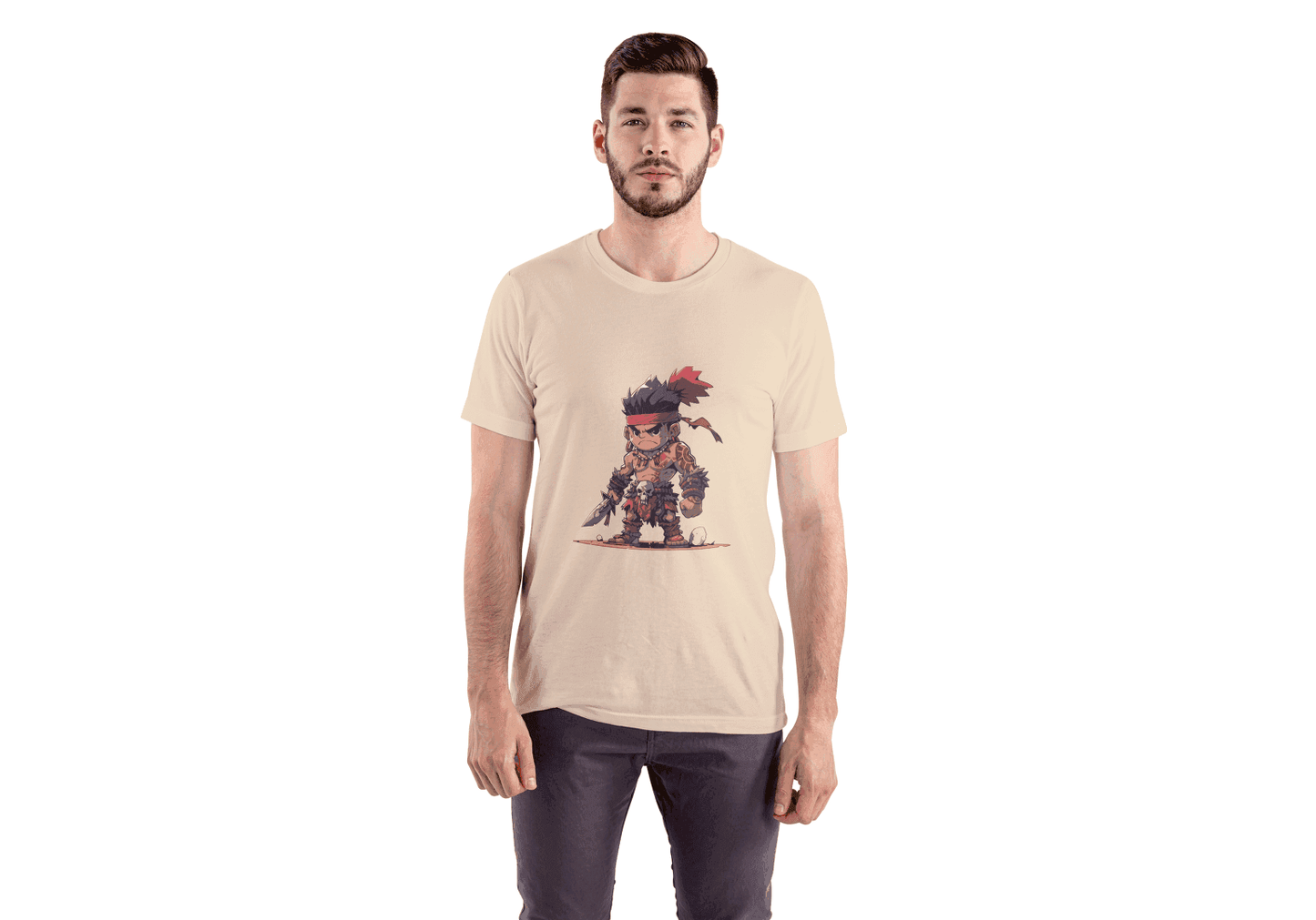 Chibi Warrior: Cute Fantasy Barbarian Tee - Essentia Attire