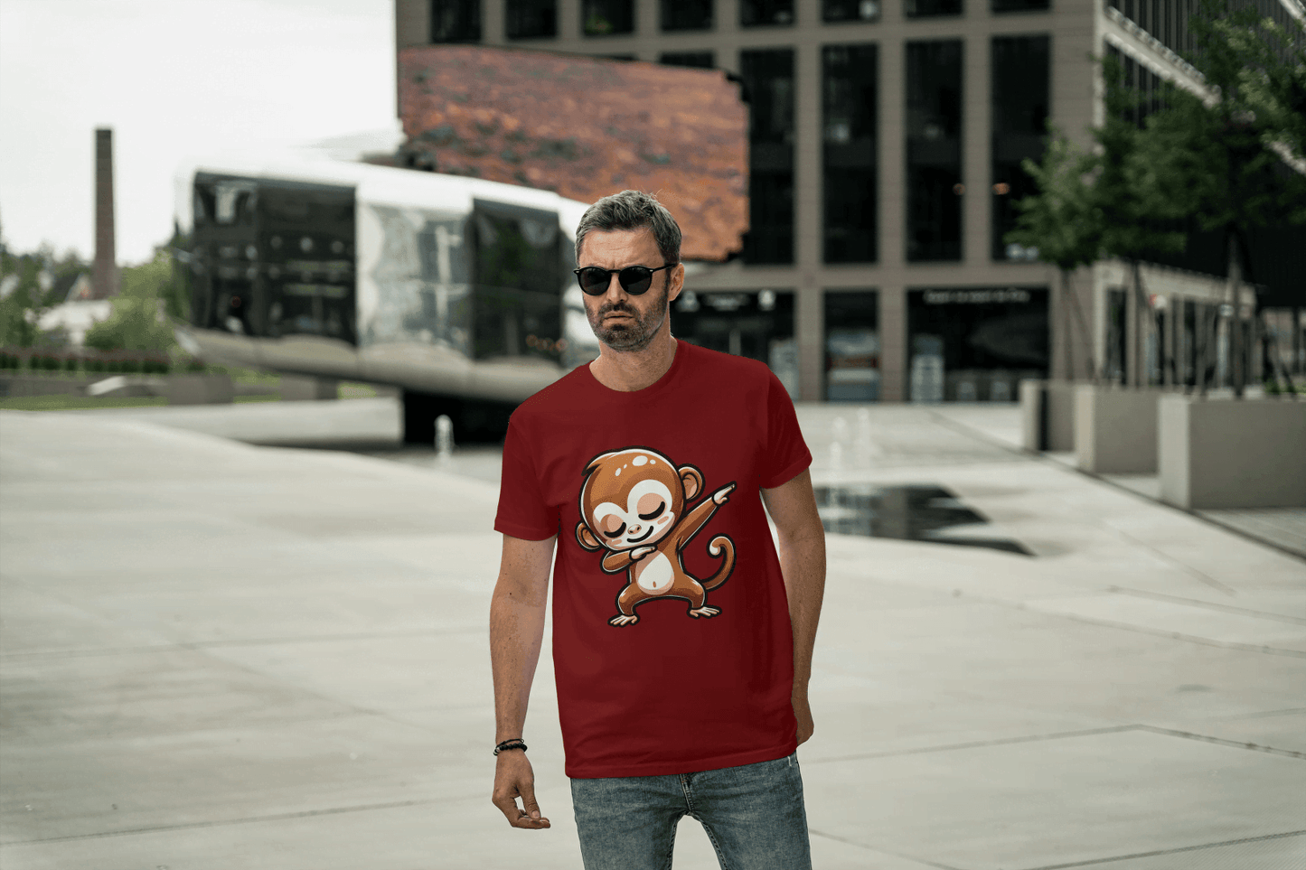 Dabbing Monkey: Cute Cartoon Animal Tee - Essentia Attire