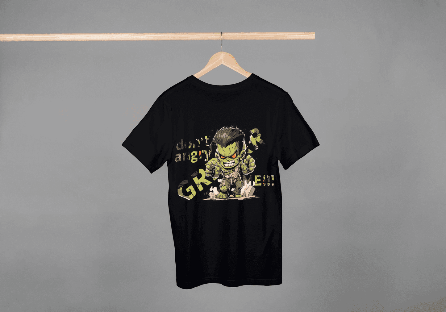 Chibi Green Strongman GRRR: Superhero Fan Tee - Essentia Attire