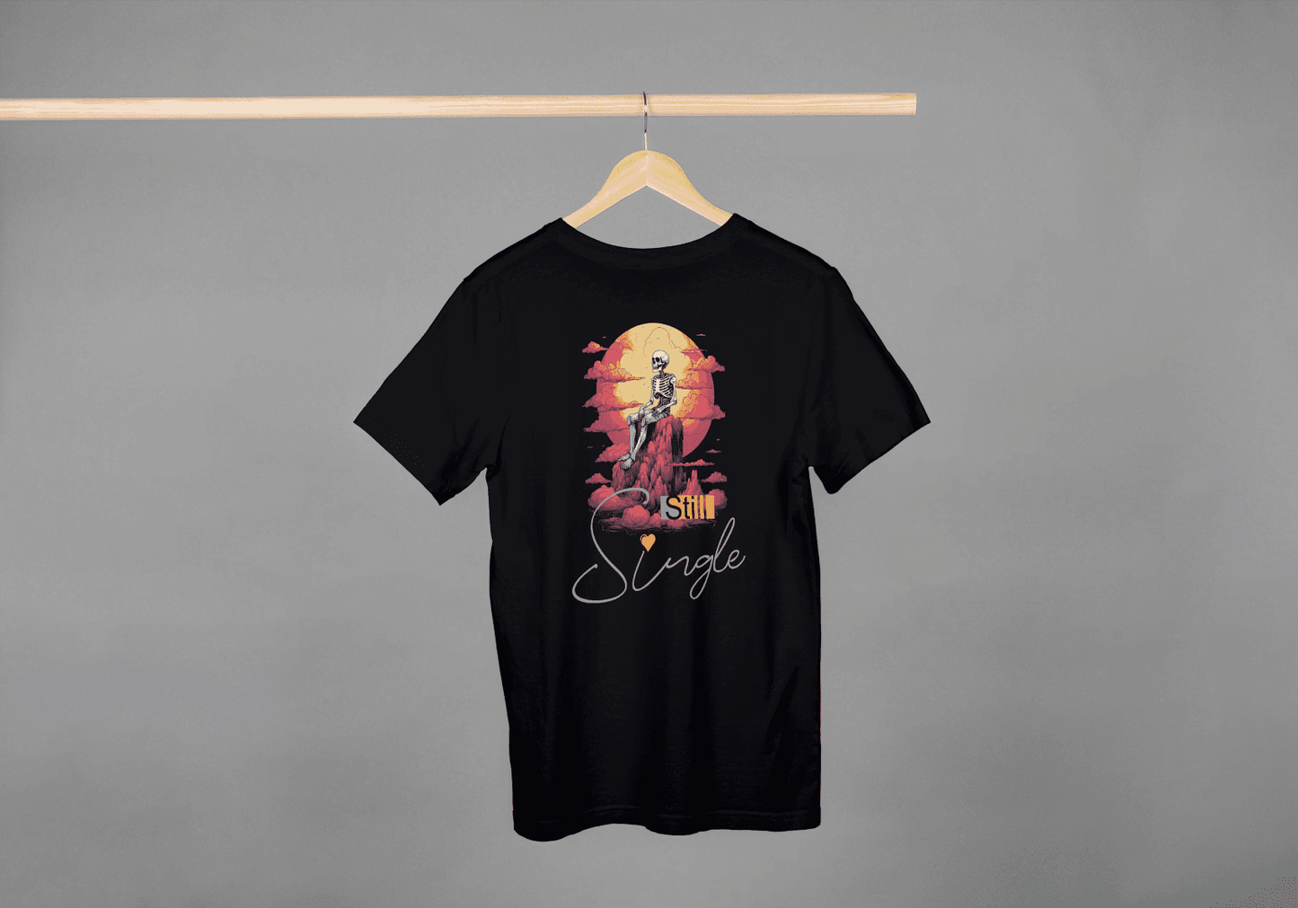 Still Single" Skeleton Sunset Graphic T-Shirt - Funny Dating Tee - Essentia Attire