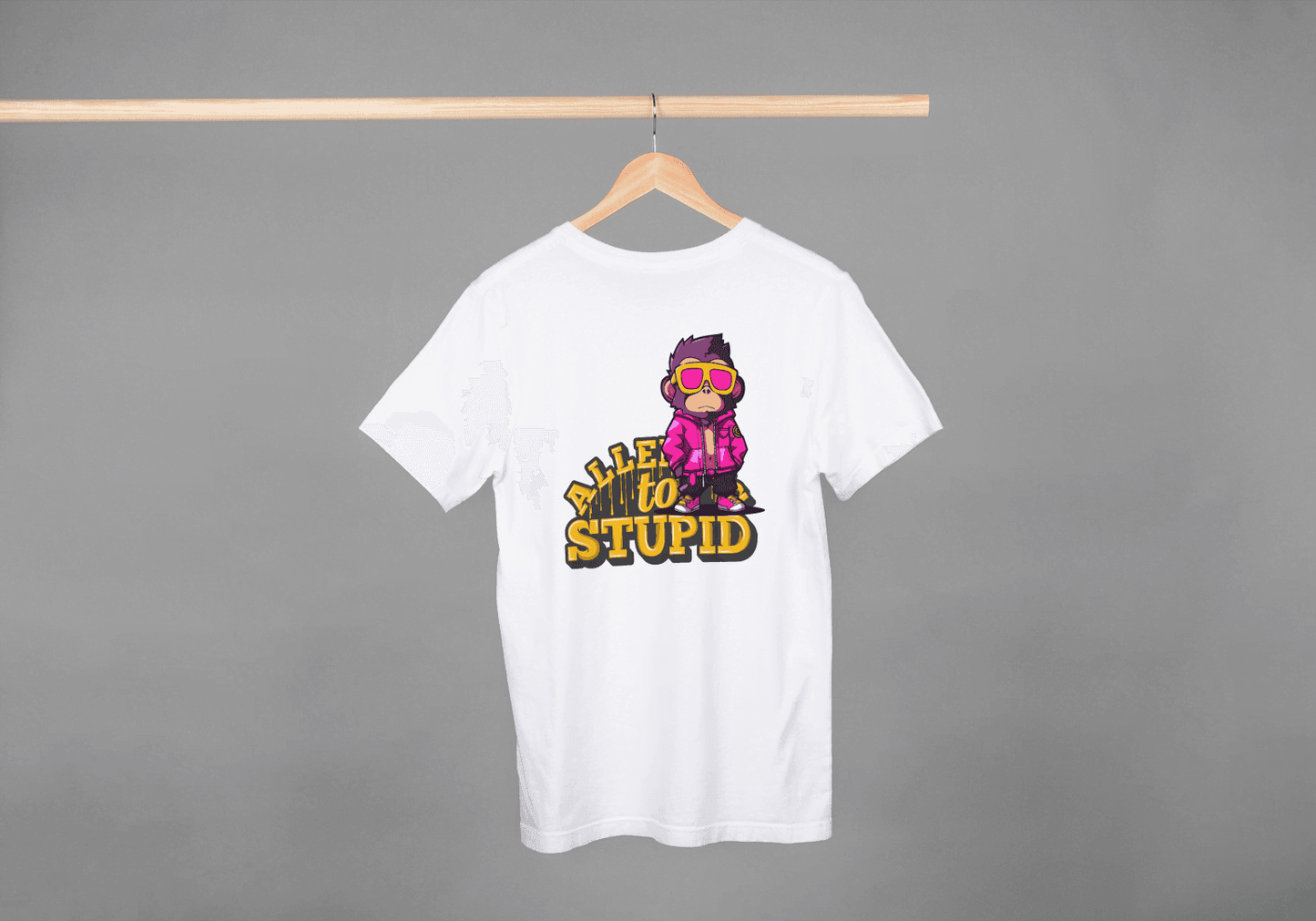 Allen To Stupid: Funny Monkey Graphic Tee - Essentia Attire