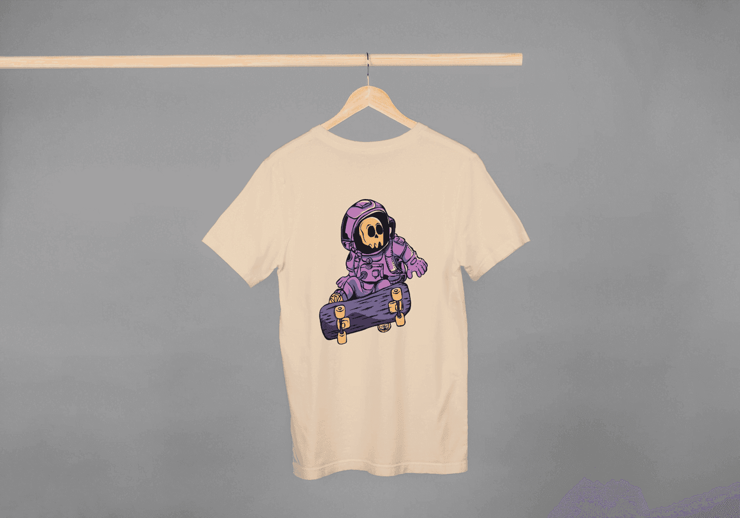 Astronaut Skull Skateboard: Space Skater Graphic Tee - Essentia Attire