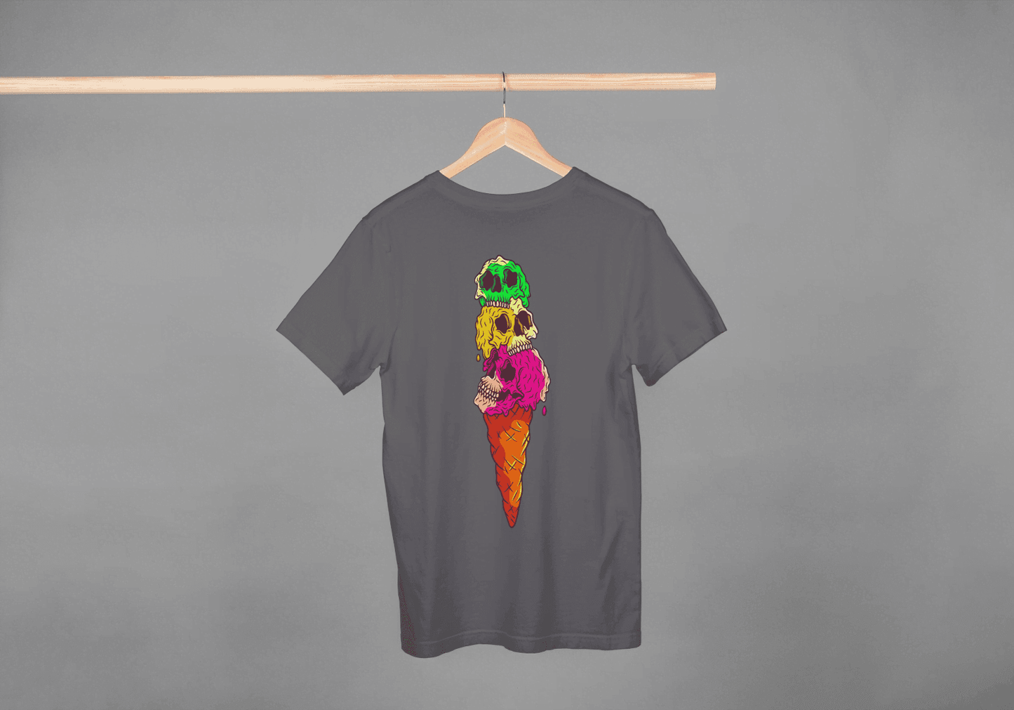 Skull Ice Cream Cone: Goth Pastel Dessert Tee - Essentia Attire