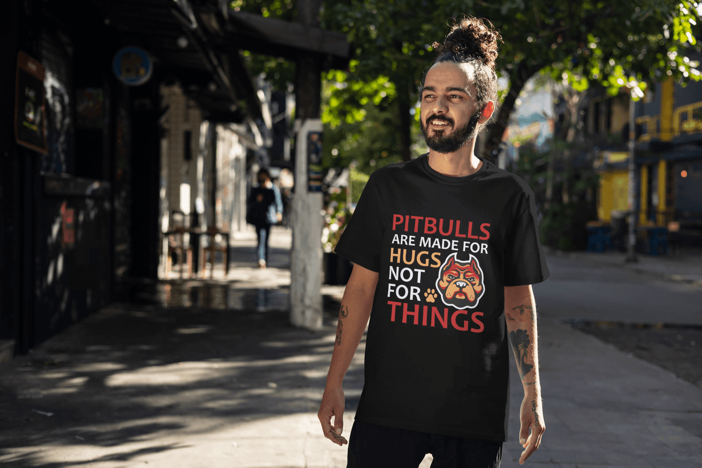 Pitbulls for Hugs: Positive Pitbull Lover Graphic Tee - Essentia Attire