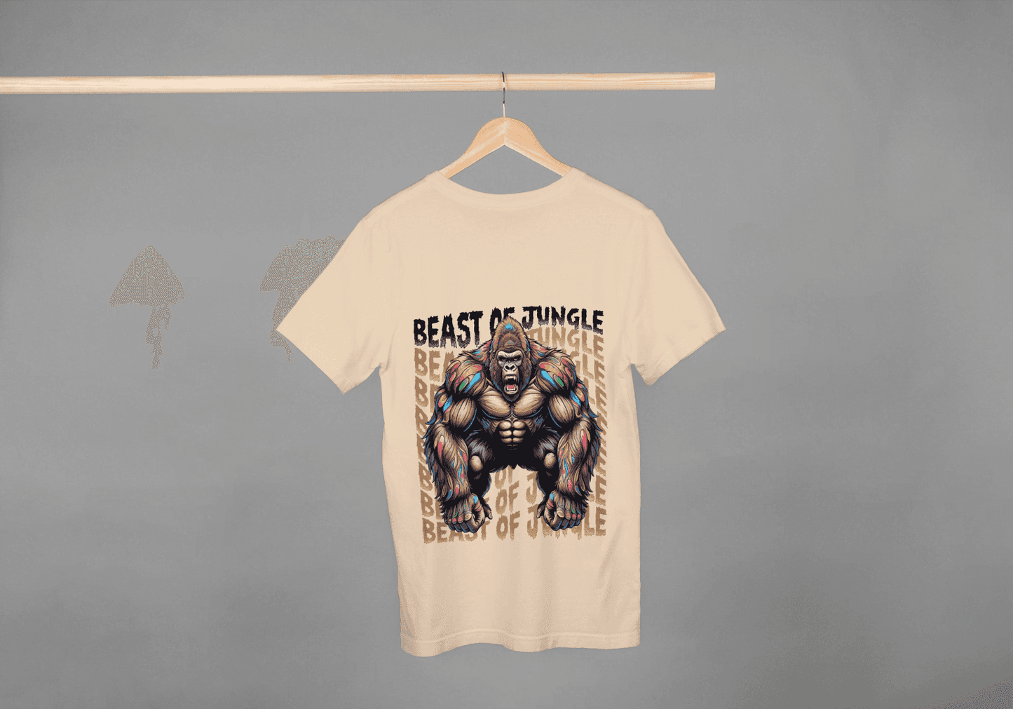 Beast of Jungle Rainbow: Gorilla Strength Graphic Tee - Essentia Attire
