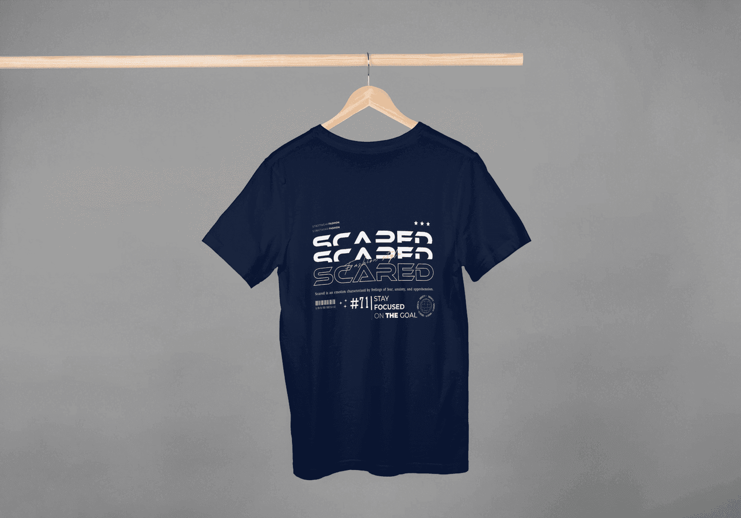 Scared Stay Focused Motivational: Overcome Fear Tee - Essentia Attire