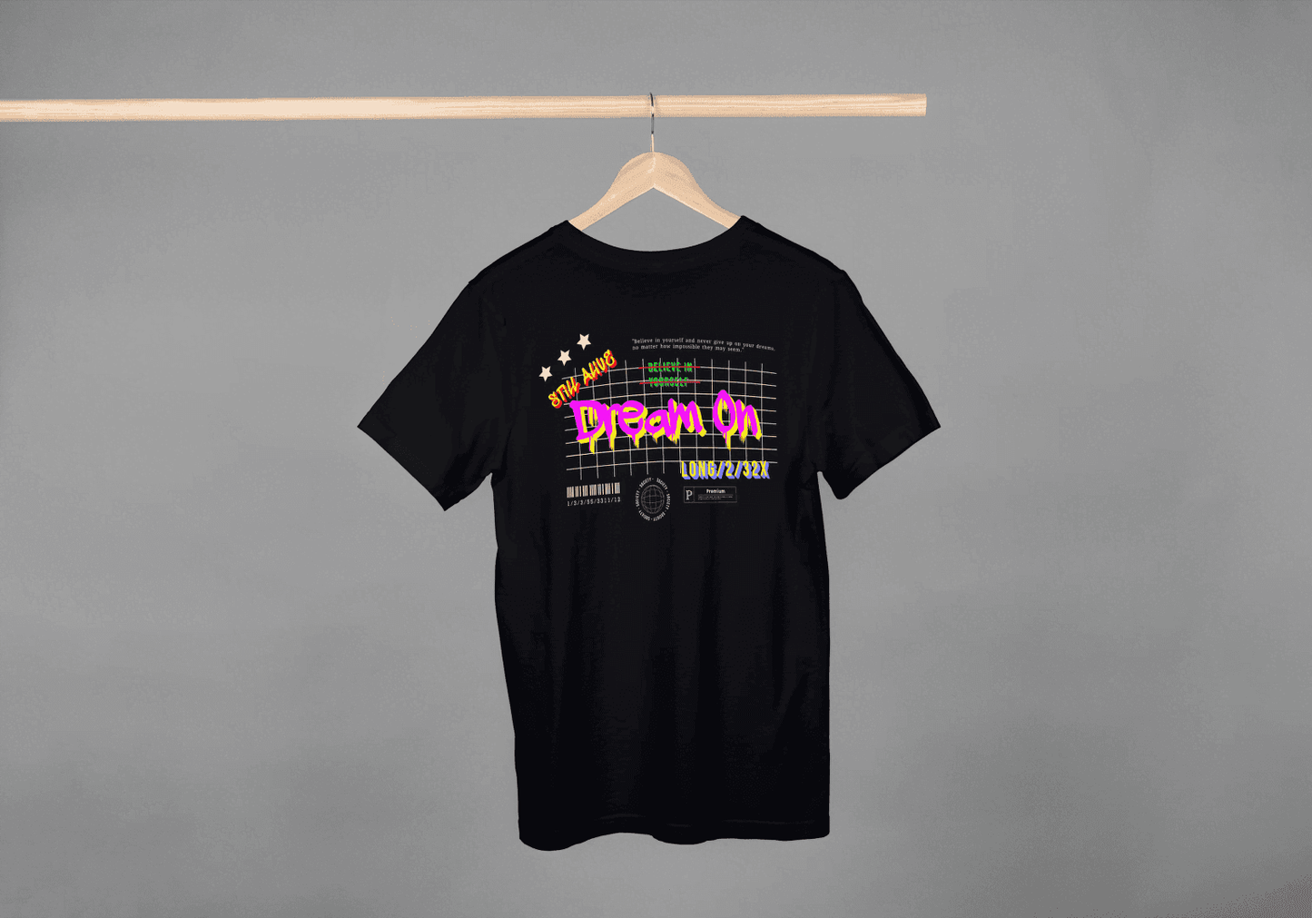 Dream On Graffiti Style: Motivational Streetwear Tee - Essentia Attire