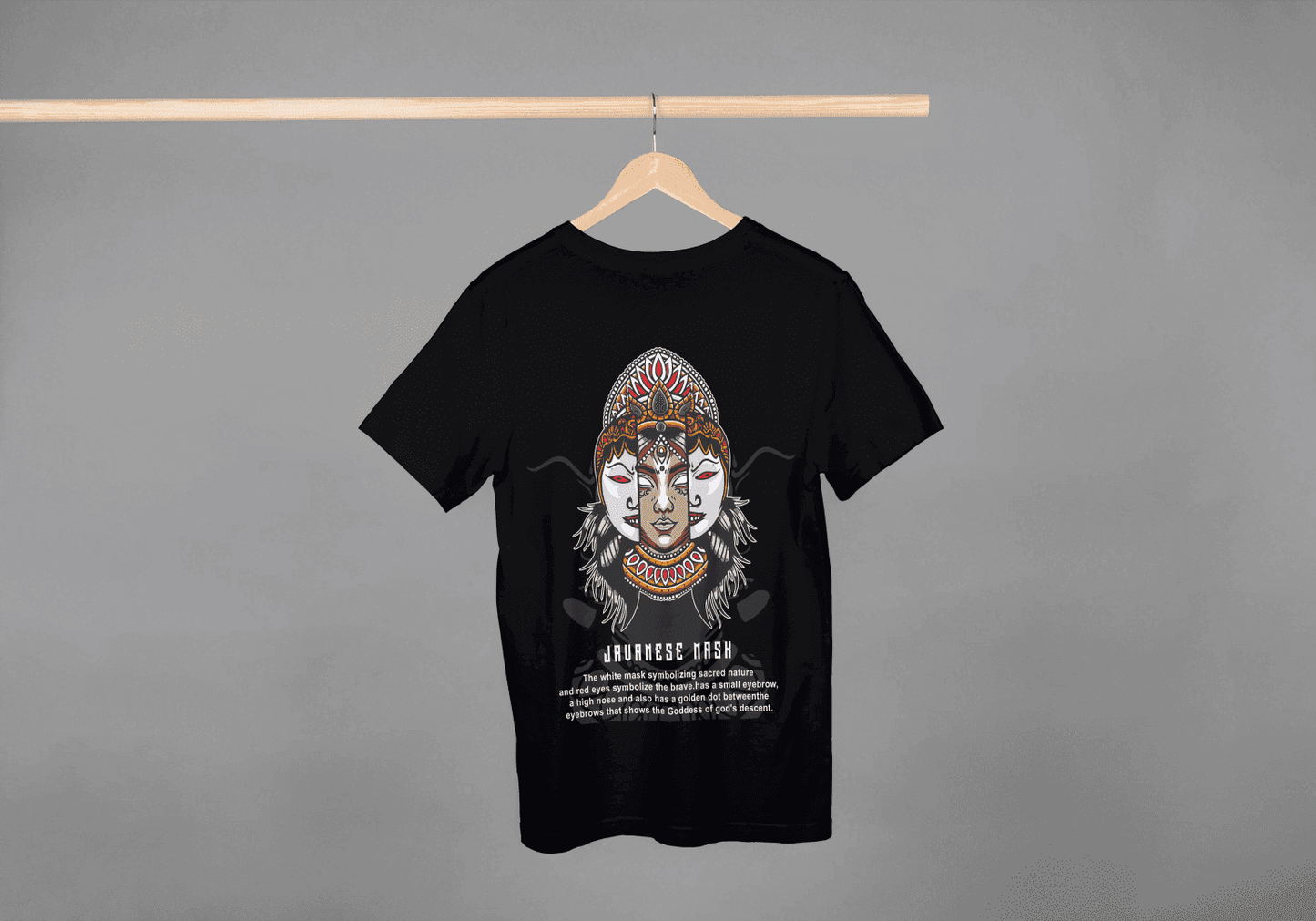 Mythical Javanese Goddess Mask: Cultural Art Apparel - Essentia Attire