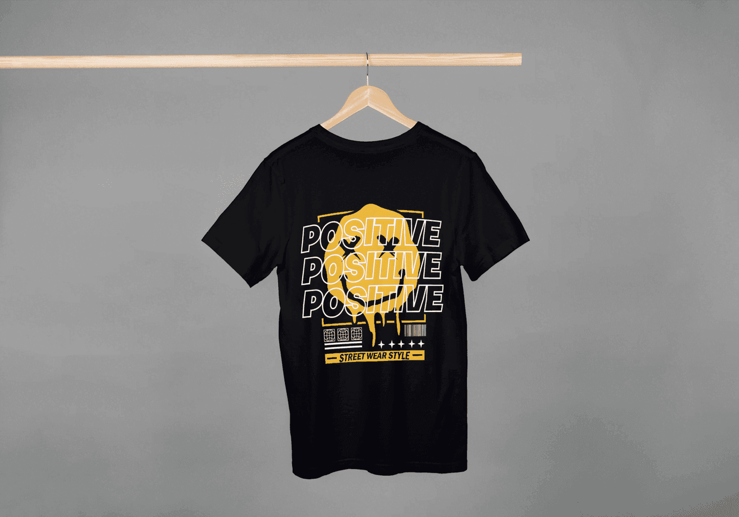 Positive Vibes Smiley Face: Streetwear Style Graphic Tee - Essentia Attire