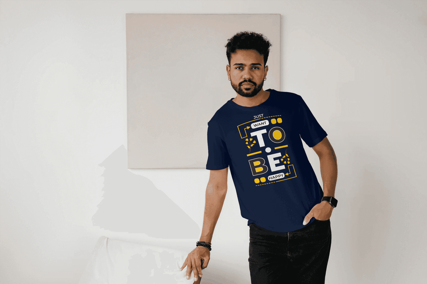 Just Want To Be Happy: Positive Affirmation Tee - Essentia Attire