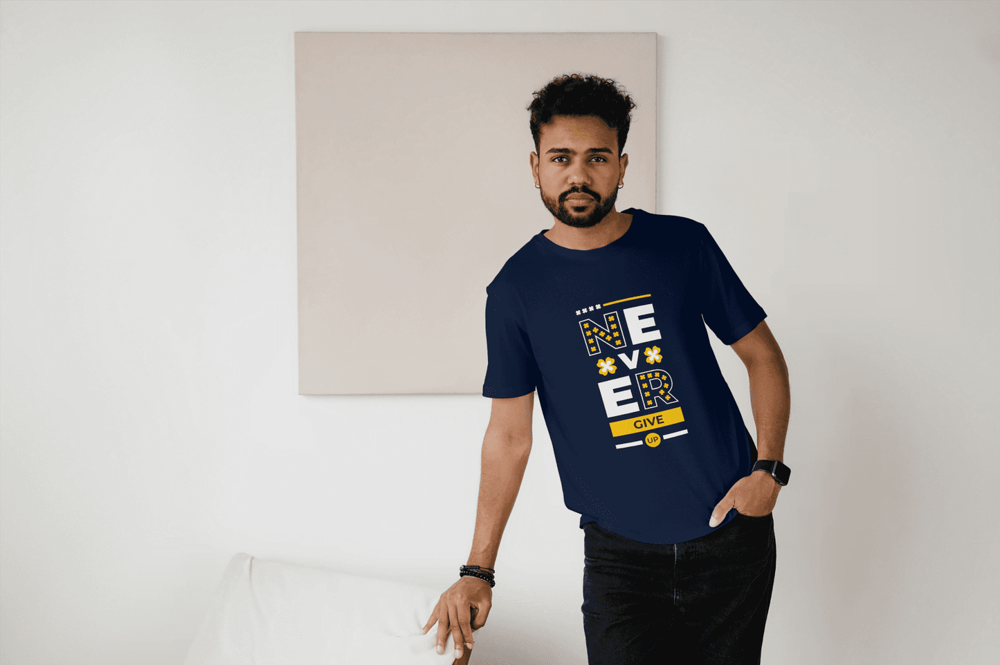 Never Give Up" Motivational: Inspiring Graphic Tee - Essentia Attire