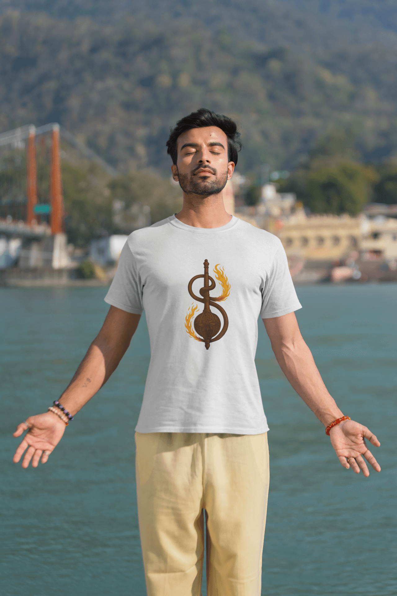 Gada with Hanuman Tail Regular T-Shirt | Symbol of Strength and Loyalty