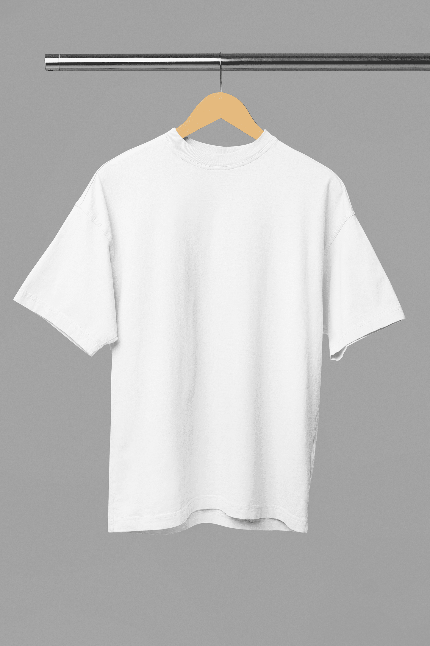White Oversized Plain Half-Sleeve: Unisex Drop-shoulder T-Shirt - Essentia Attire