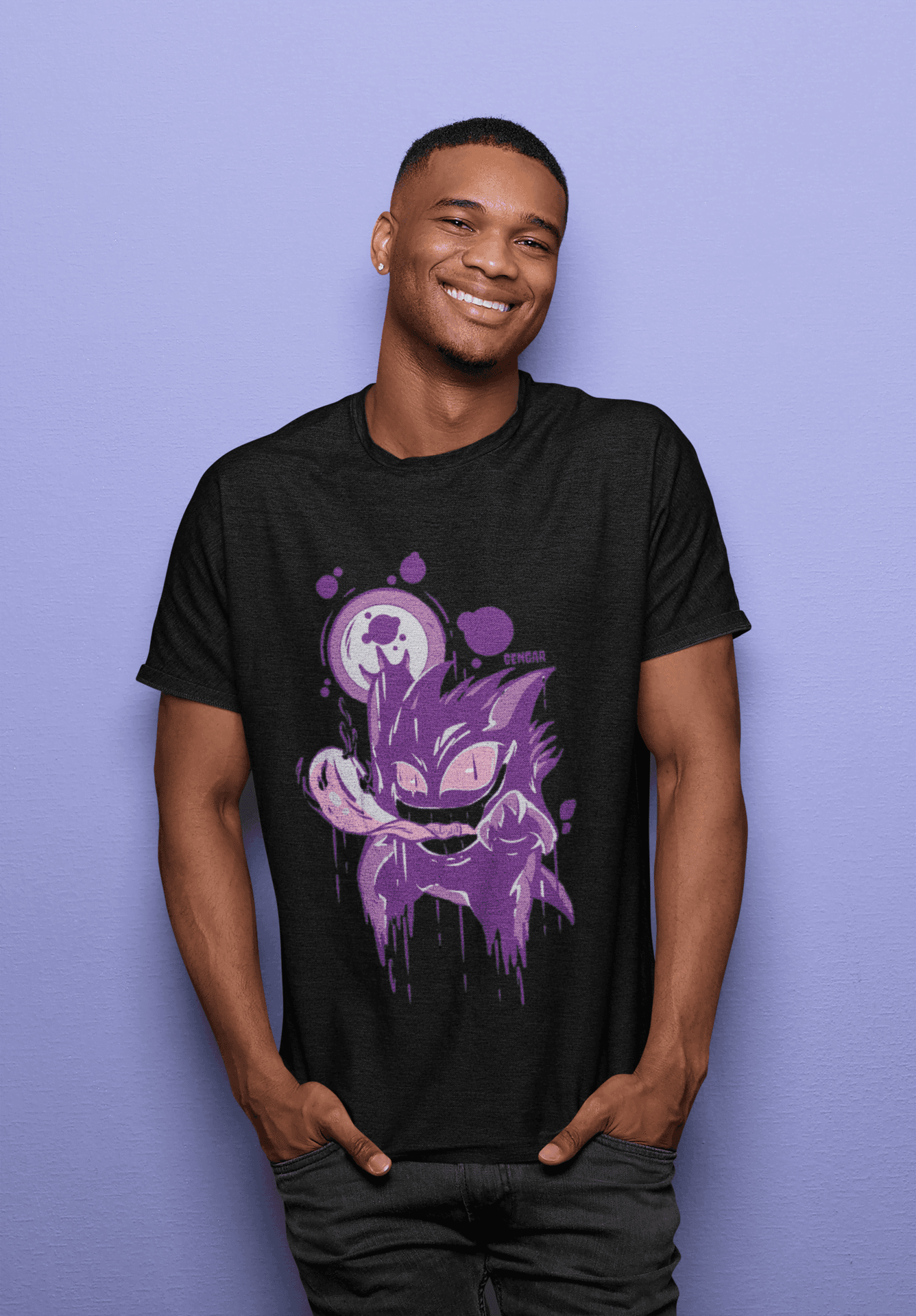 Gengar "Shadow Drip" Pokémon: Ghost Type Anime Graphic Tee - Essentia Attire