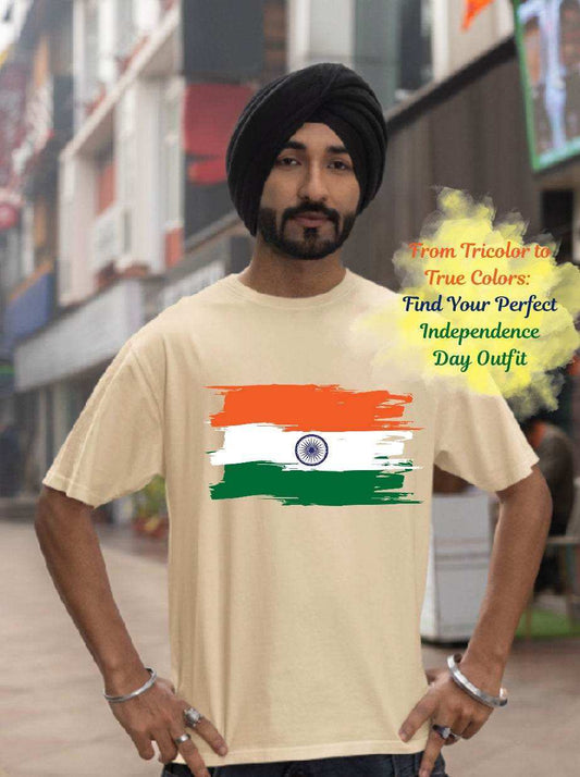 Brushstroke Tiranga | Vintage Indian Tricolor Flag Oversize Unisex - Essentia Attire