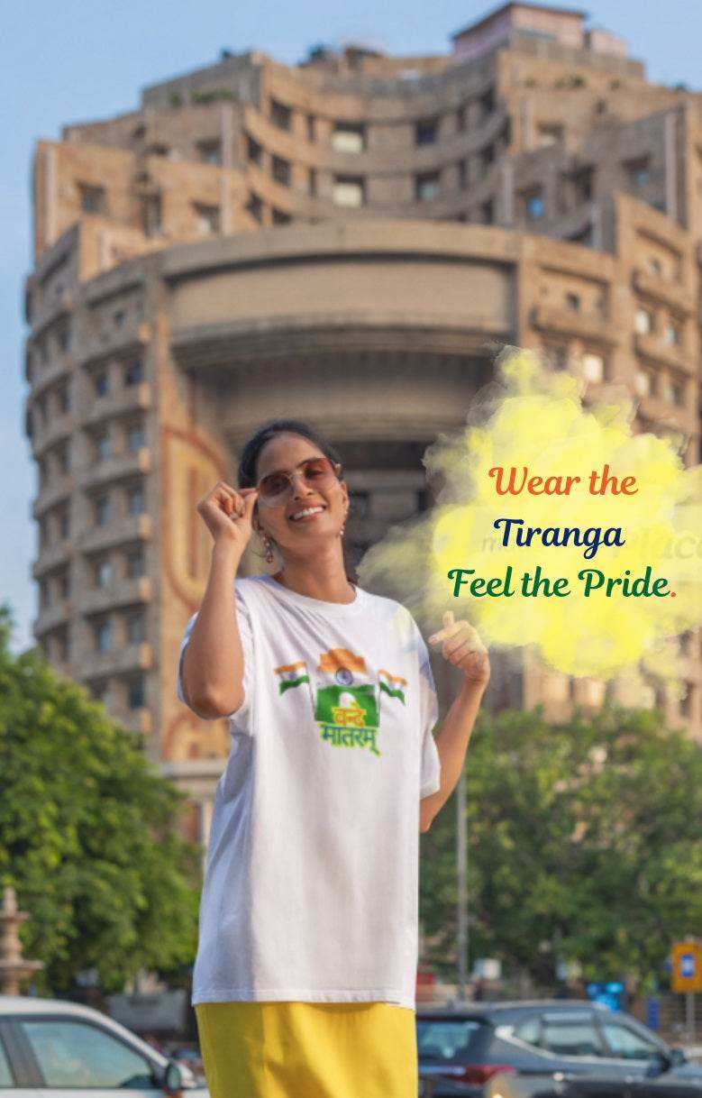 Independence Day | Vande Mataram Oversize Tee - Essentia Attire