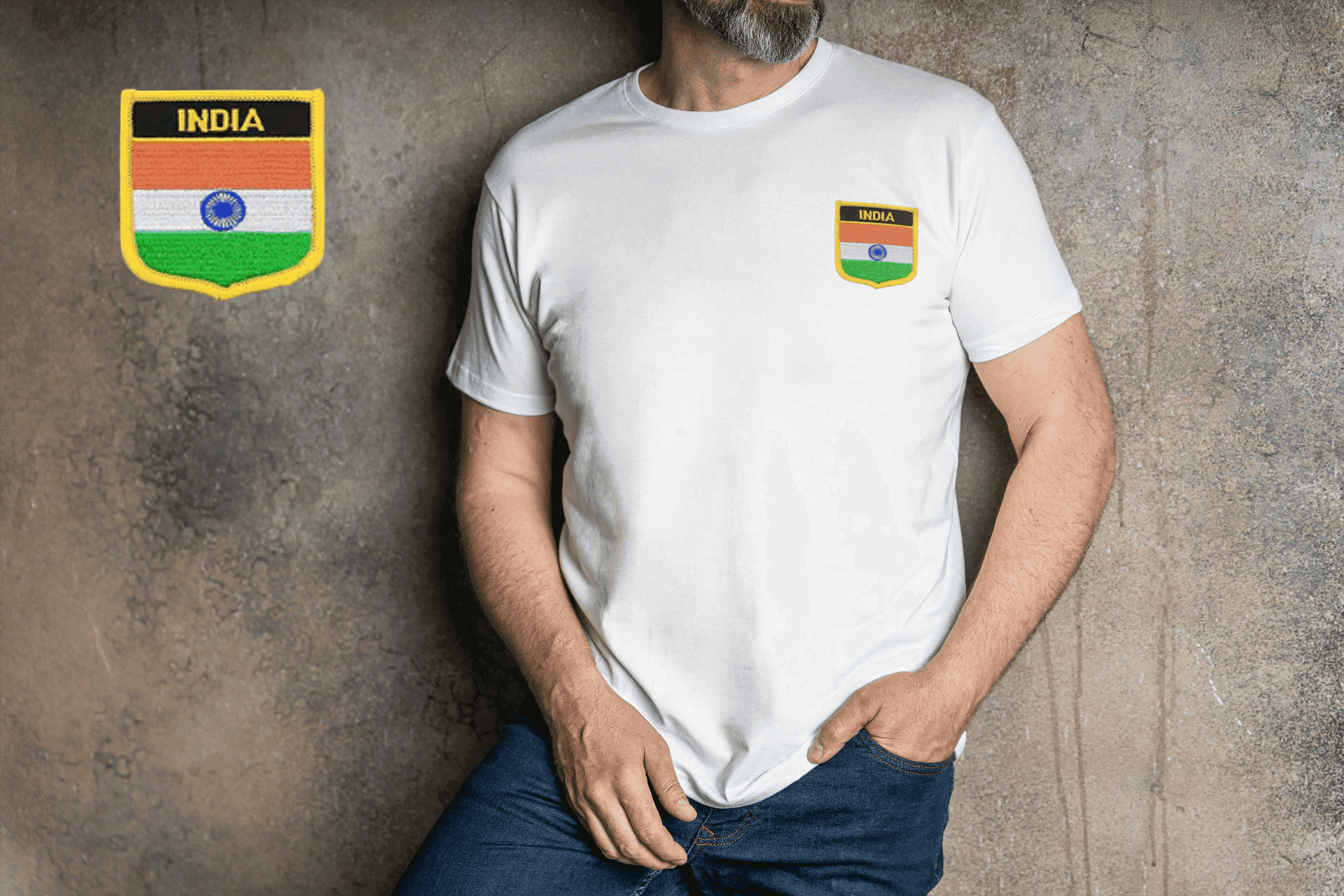 Flag Crest Tee | Embroidered Patch Unisex T-Shirt - Essentia Attire
