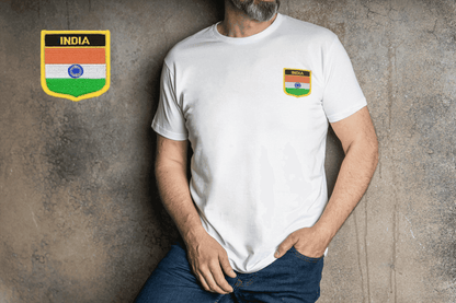 Flag Crest Tee | Embroidered Patch Unisex T-Shirt - Essentia Attire