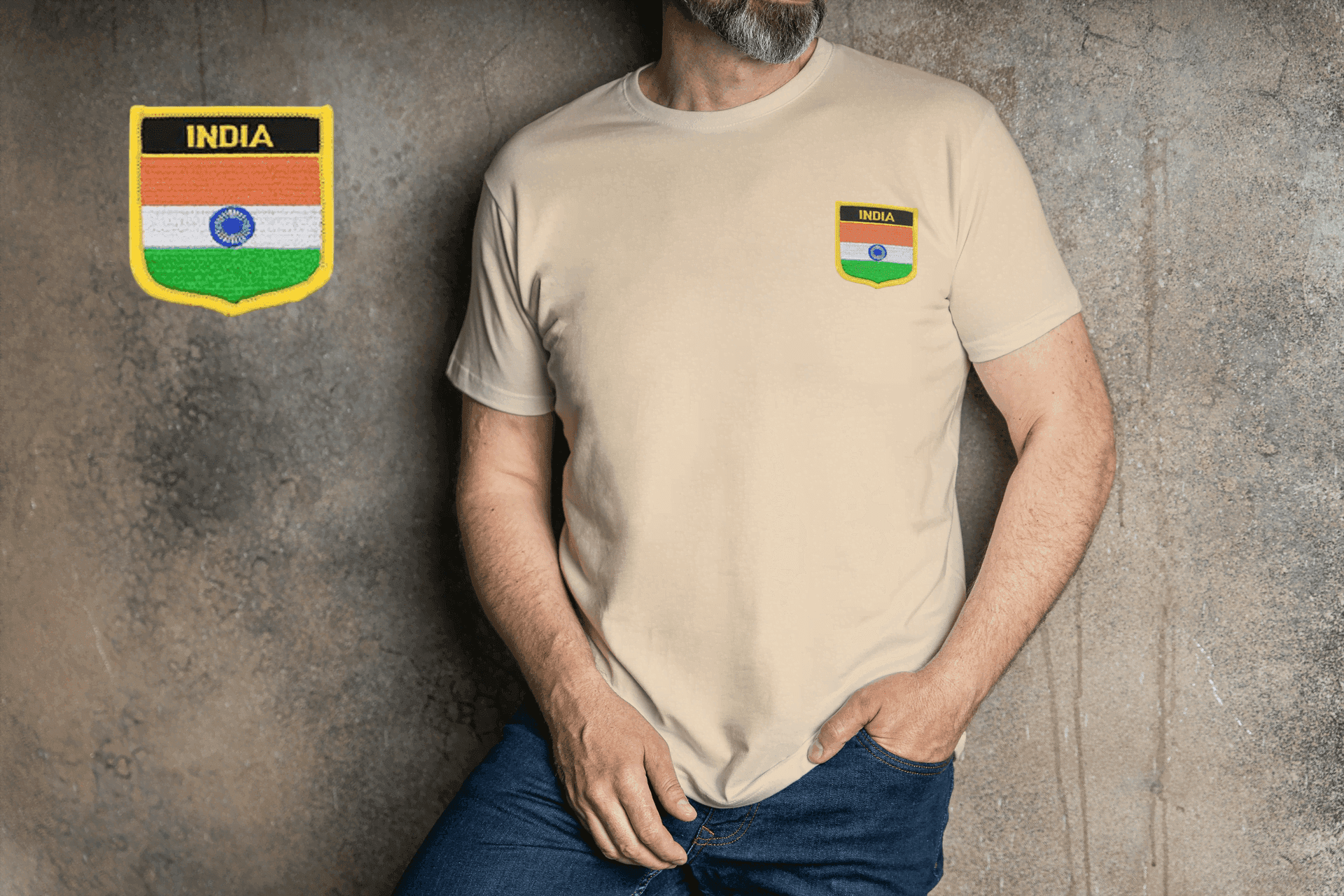 Flag Crest Tee | Embroidered Patch Unisex T-Shirt - Essentia Attire
