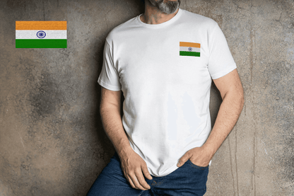 Indian Flag Tiranga Tee | Embroidered Patch Unisex T-Shirt - Essentia Attire