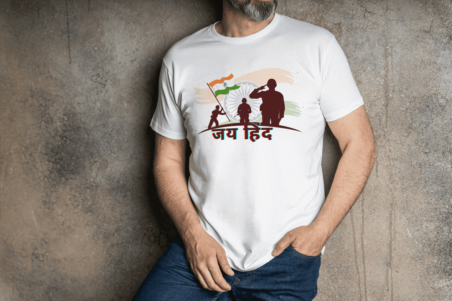 Indian Army Tribute: Jai Hind Salute Graphic T-shirt - Essentia Attire